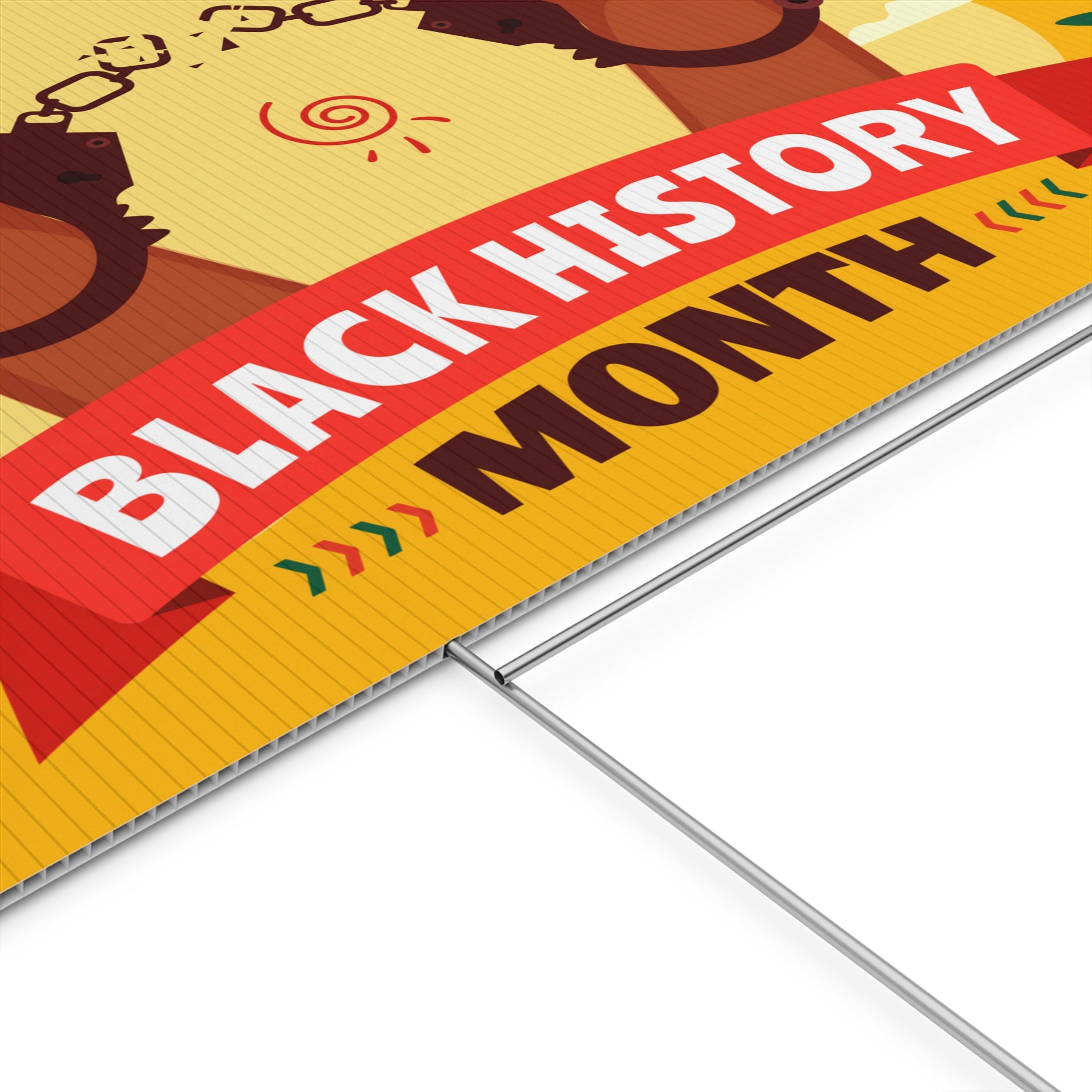 Fists of Freedom Black History Month - Yard Sign | 24x18" | Double-Sided | Made in USA - Prideful Roots