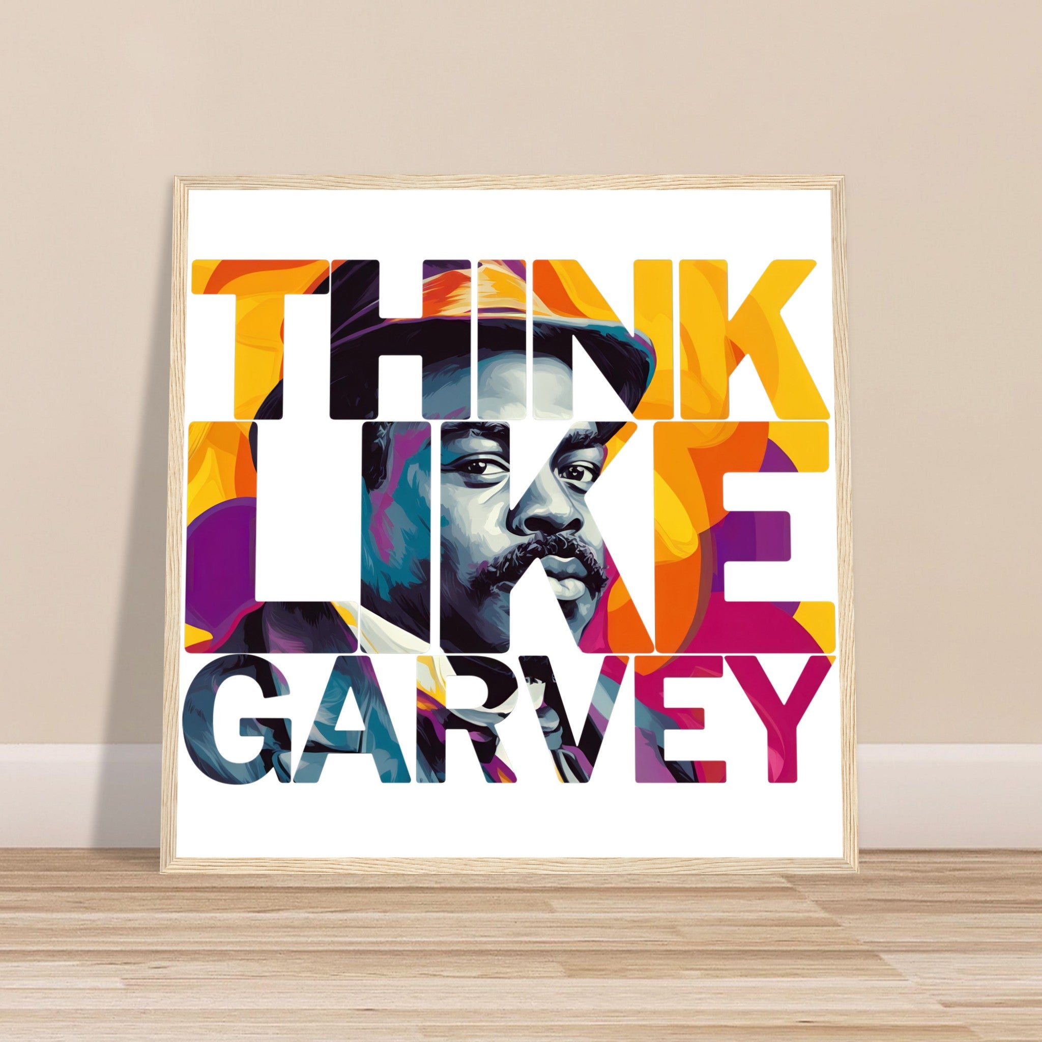 Think Like Garvey | Black History Wall Art – Framed, Unframed, or Magnetic Hanger - Prideful Roots