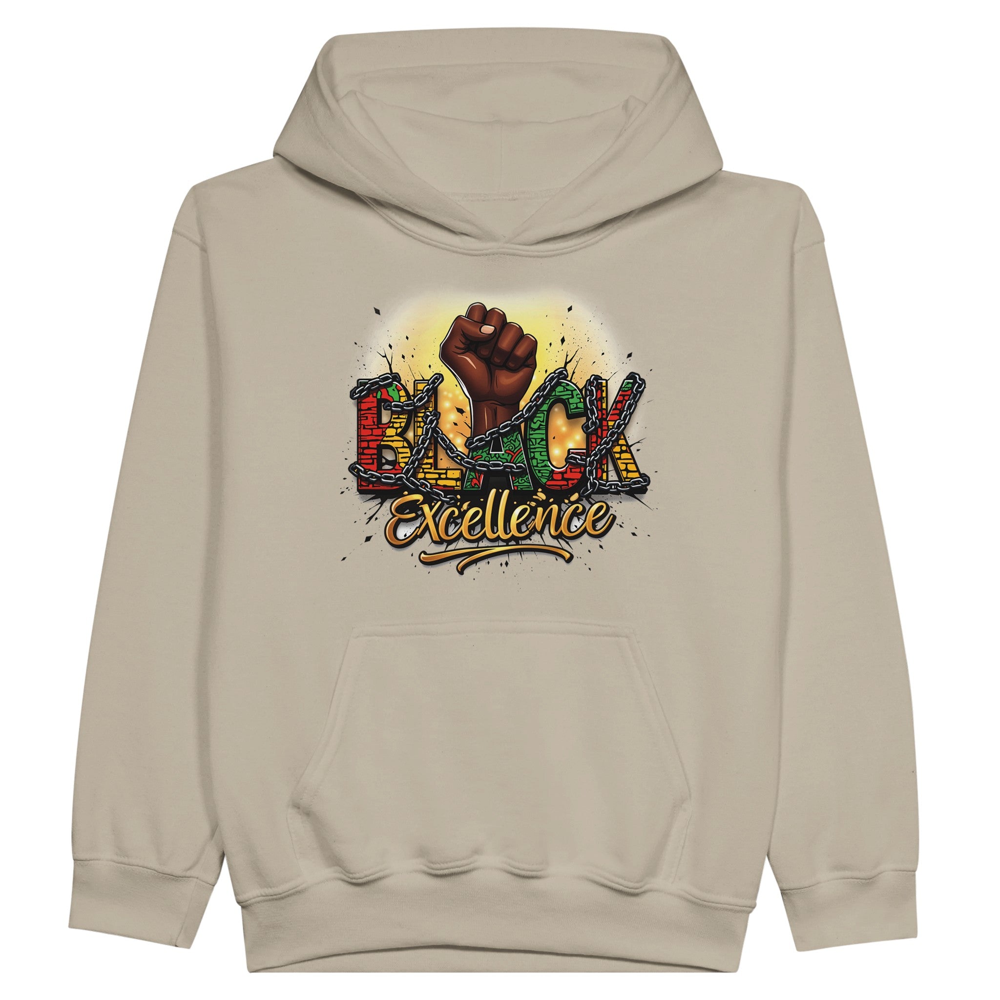 Black Excellence: Breaking Chains | Black History Month Hoodie For Kids - Prideful Roots