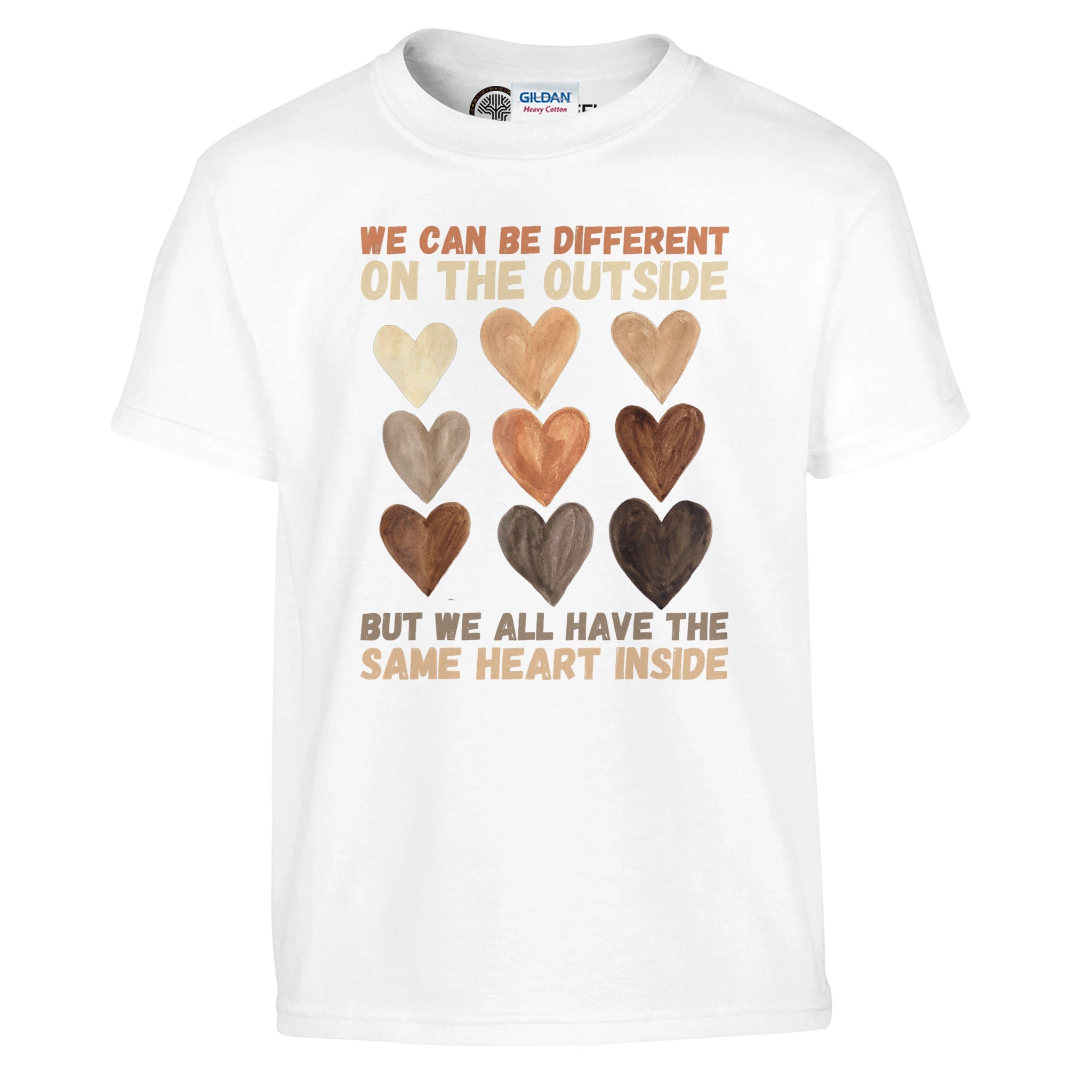 Different Outside, Same Heart Inside T-shirt For Kids - Prideful Roots