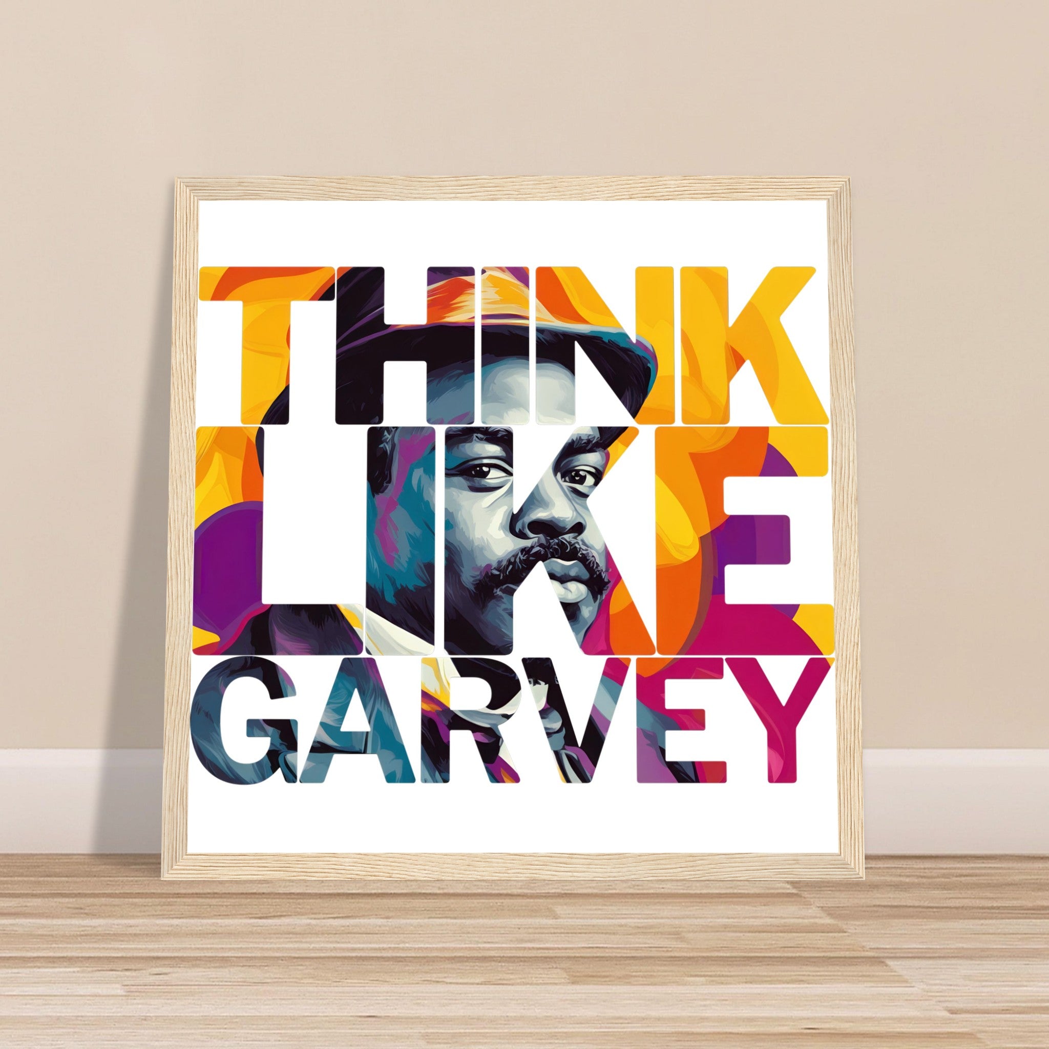 Think Like Garvey | Black History Wall Art – Framed, Unframed, or Magnetic Hanger - Prideful Roots