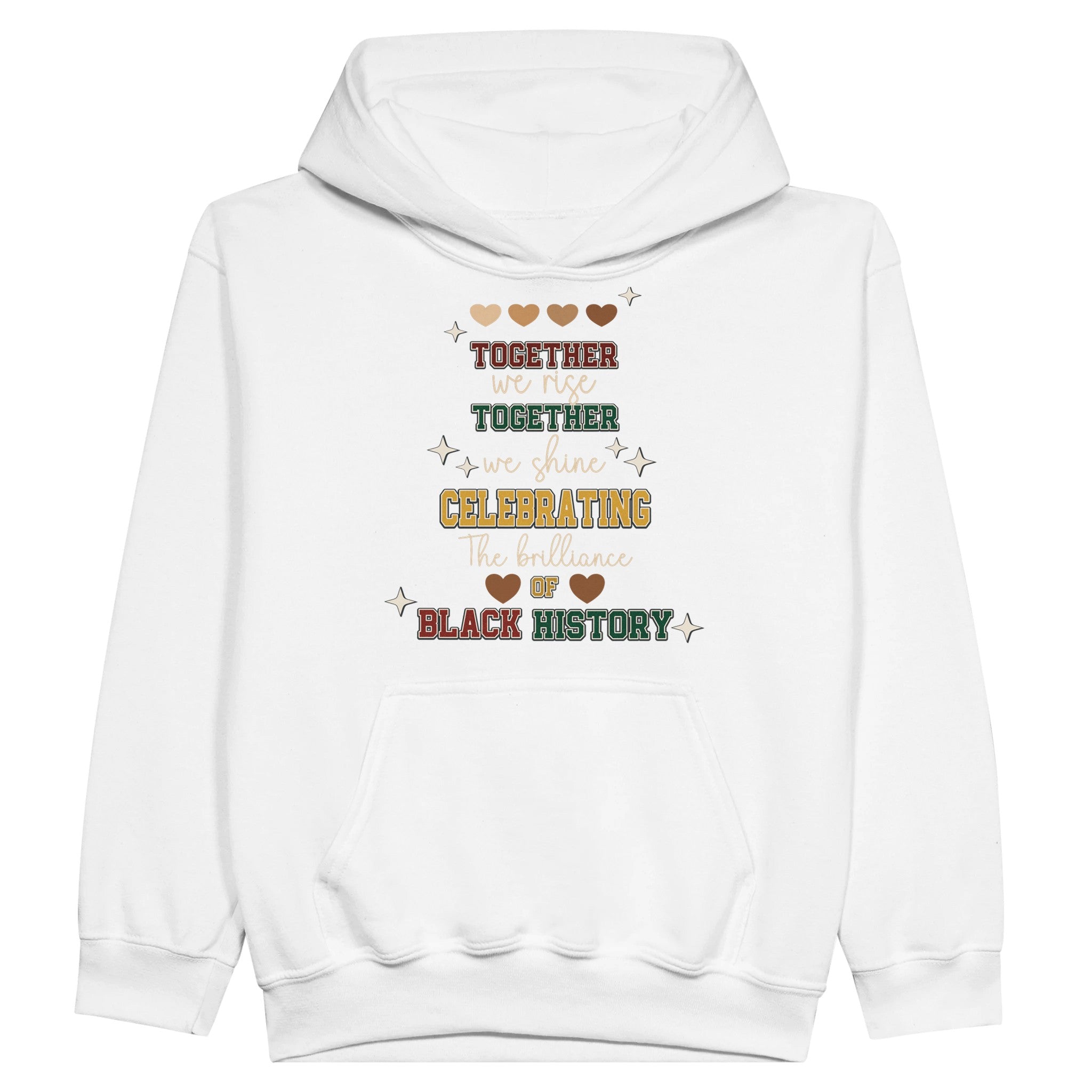 Together We Rise, Celebrating Black History Hoodie For Kids - Prideful Roots