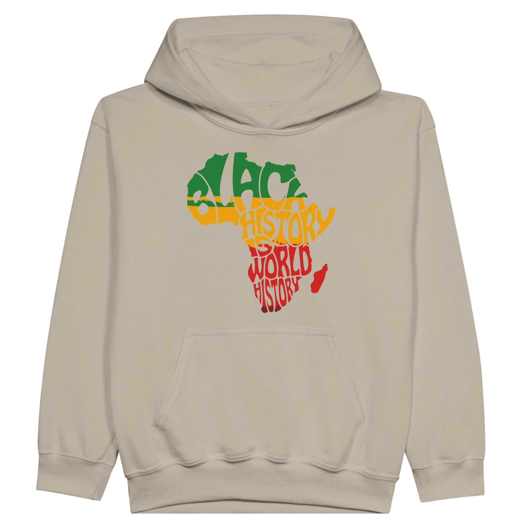 Black History is World History Africa Map Hoodie For Kids - Prideful Roots