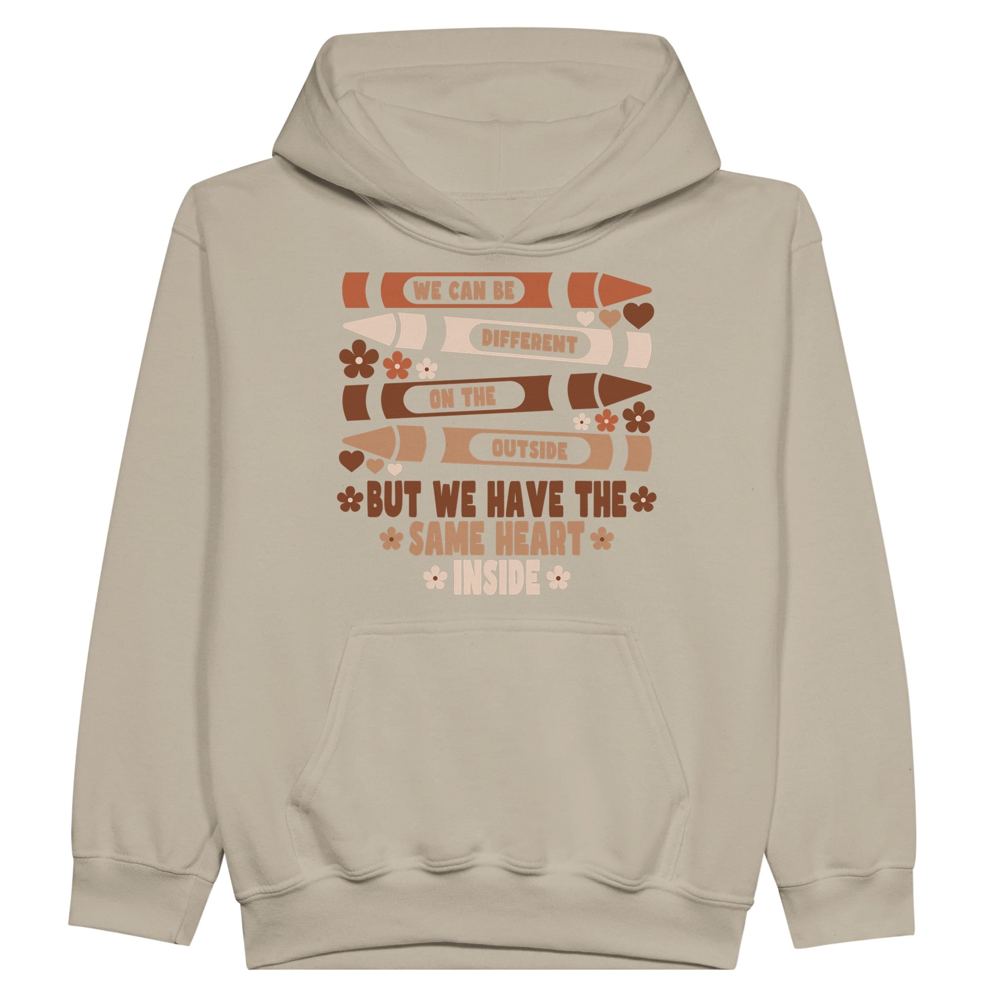 Different Outside Same Inside Crayons Hoodie For Kids - Prideful Roots