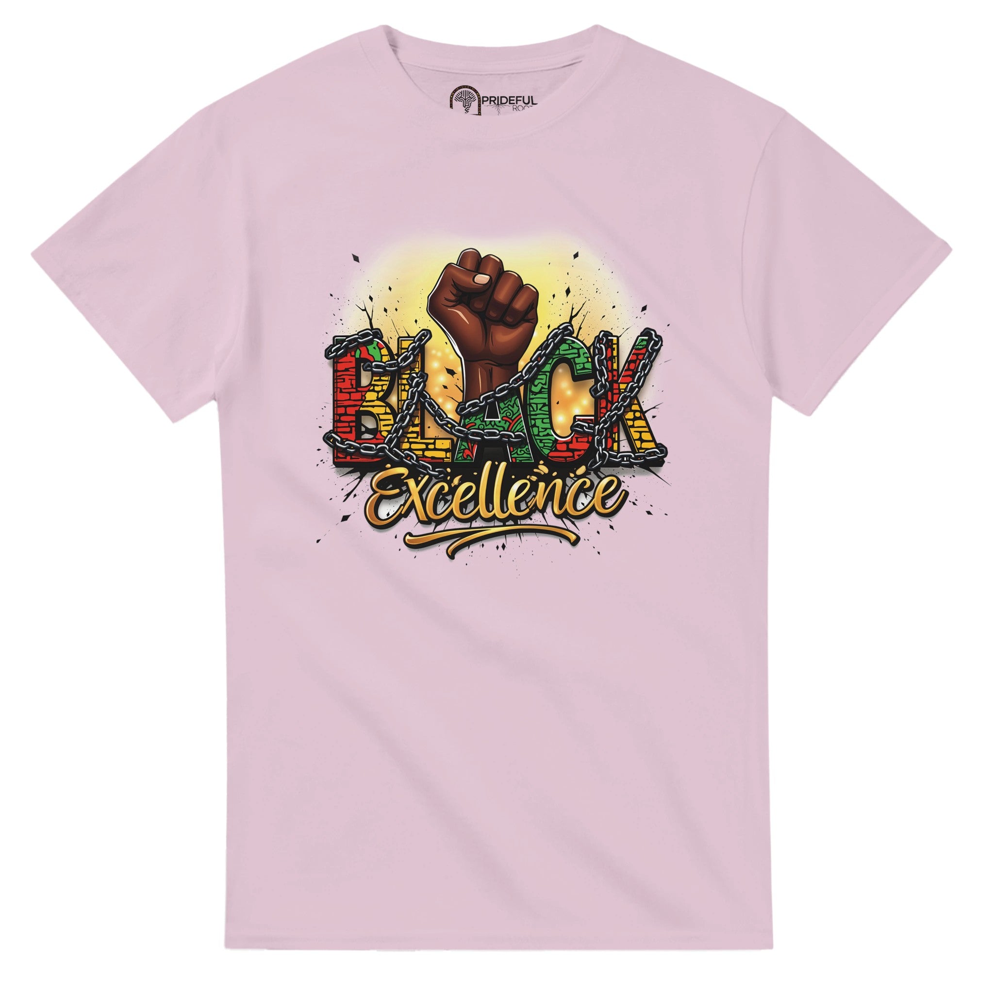 Black Excellence: Breaking Chains | Black History Month T-shirt For Men & Women - Prideful Roots