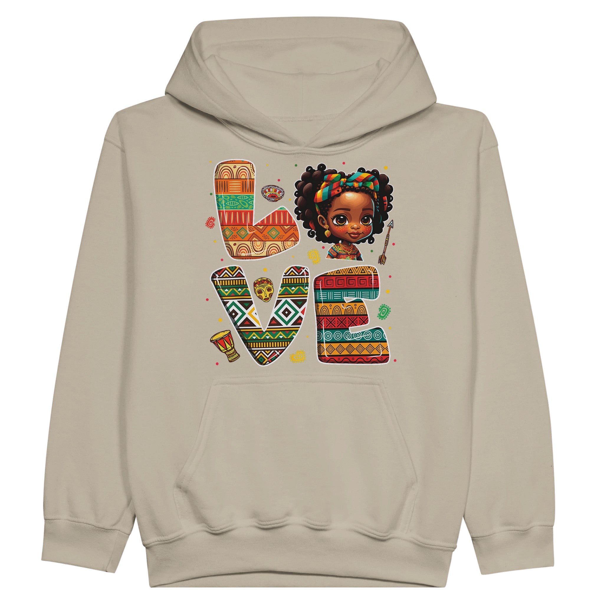 "Love" Afro Girl Vibes Hoodie For Kids - Prideful Roots