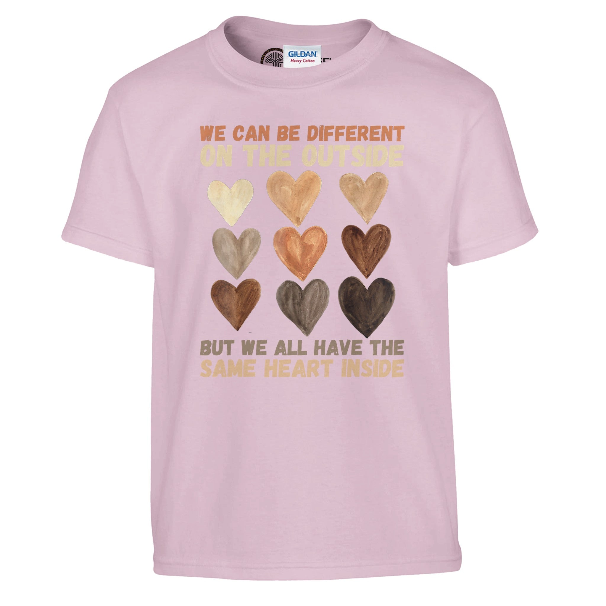 Different Outside, Same Heart Inside T-shirt For Kids - Prideful Roots