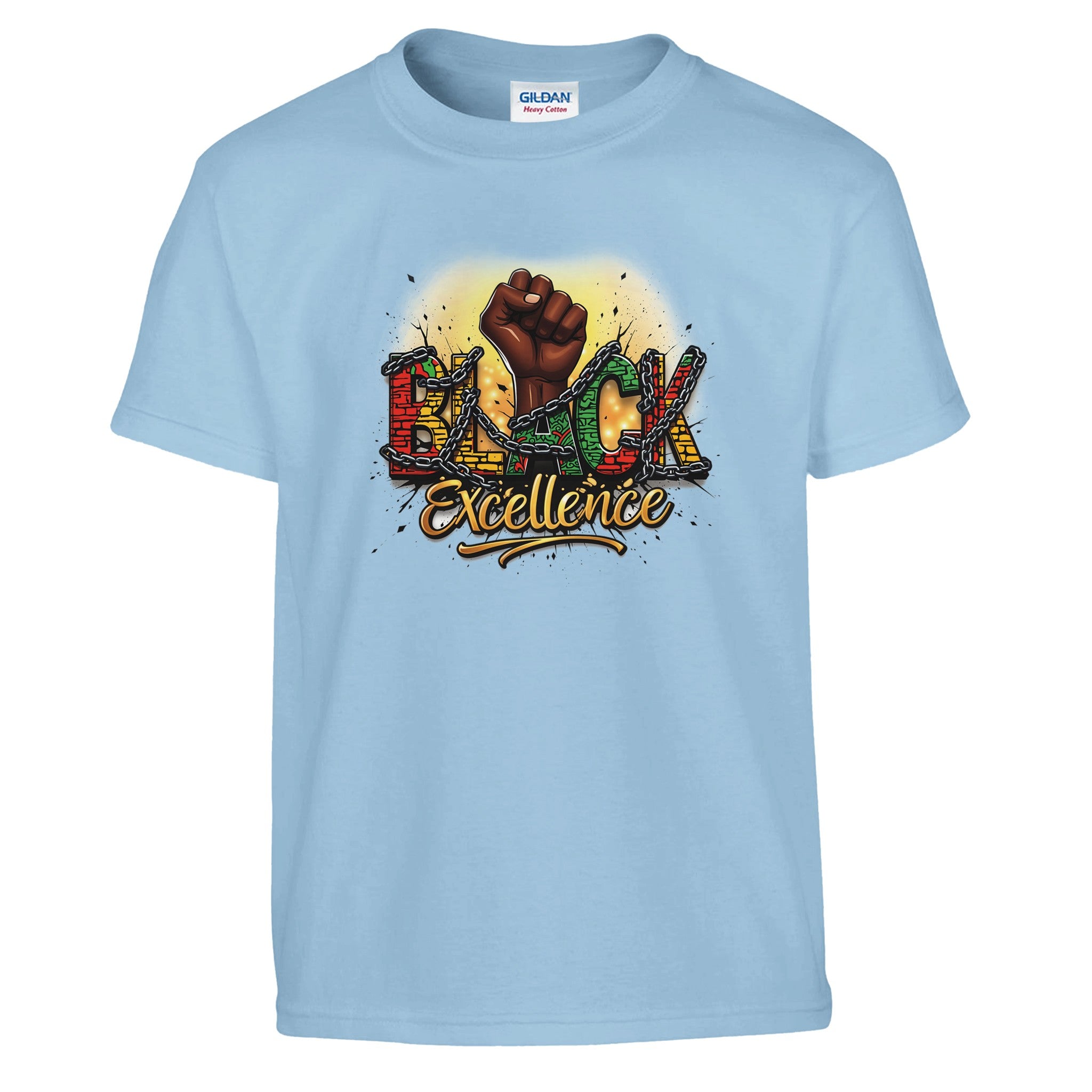 Black Excellence: Breaking Chains | Black History Month T-shirt For Kids - Prideful Roots