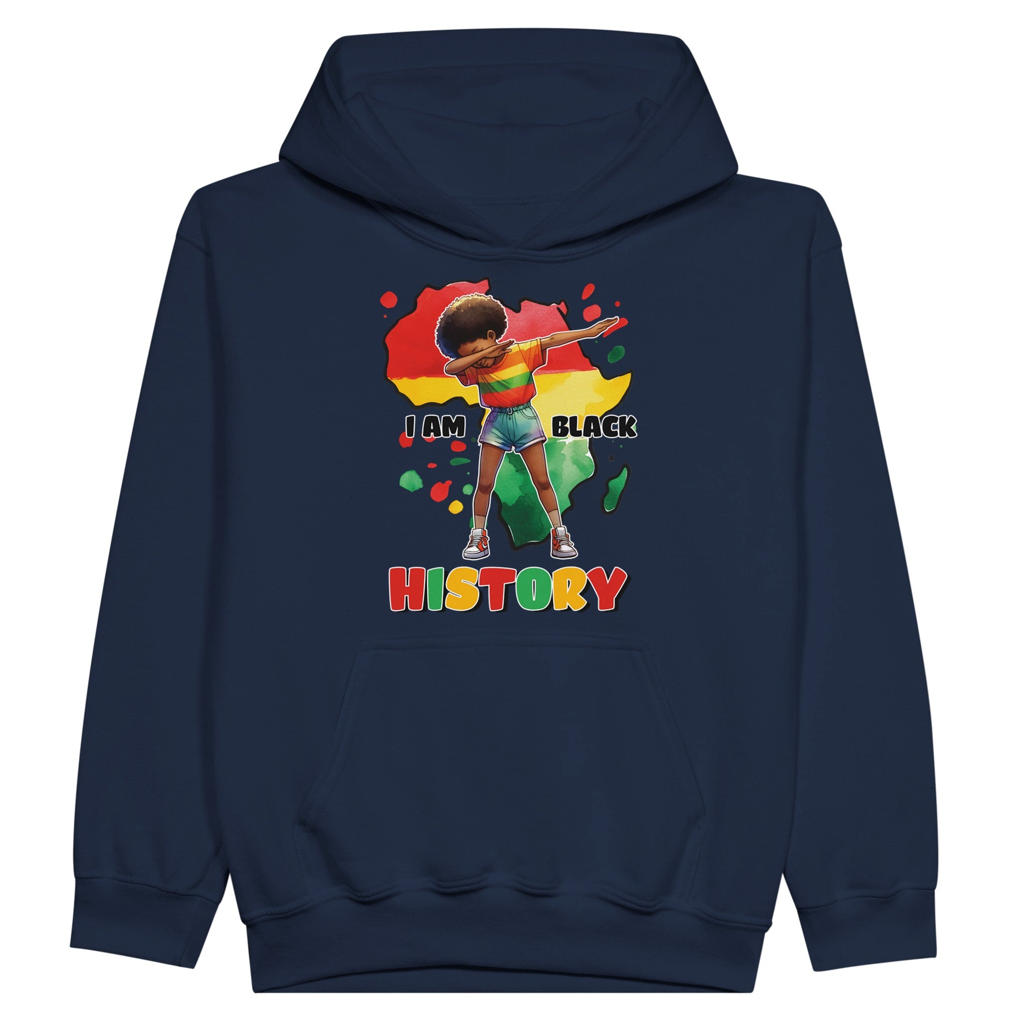I Am Black History Afro Girl Hoodie For Kids - Prideful Roots
