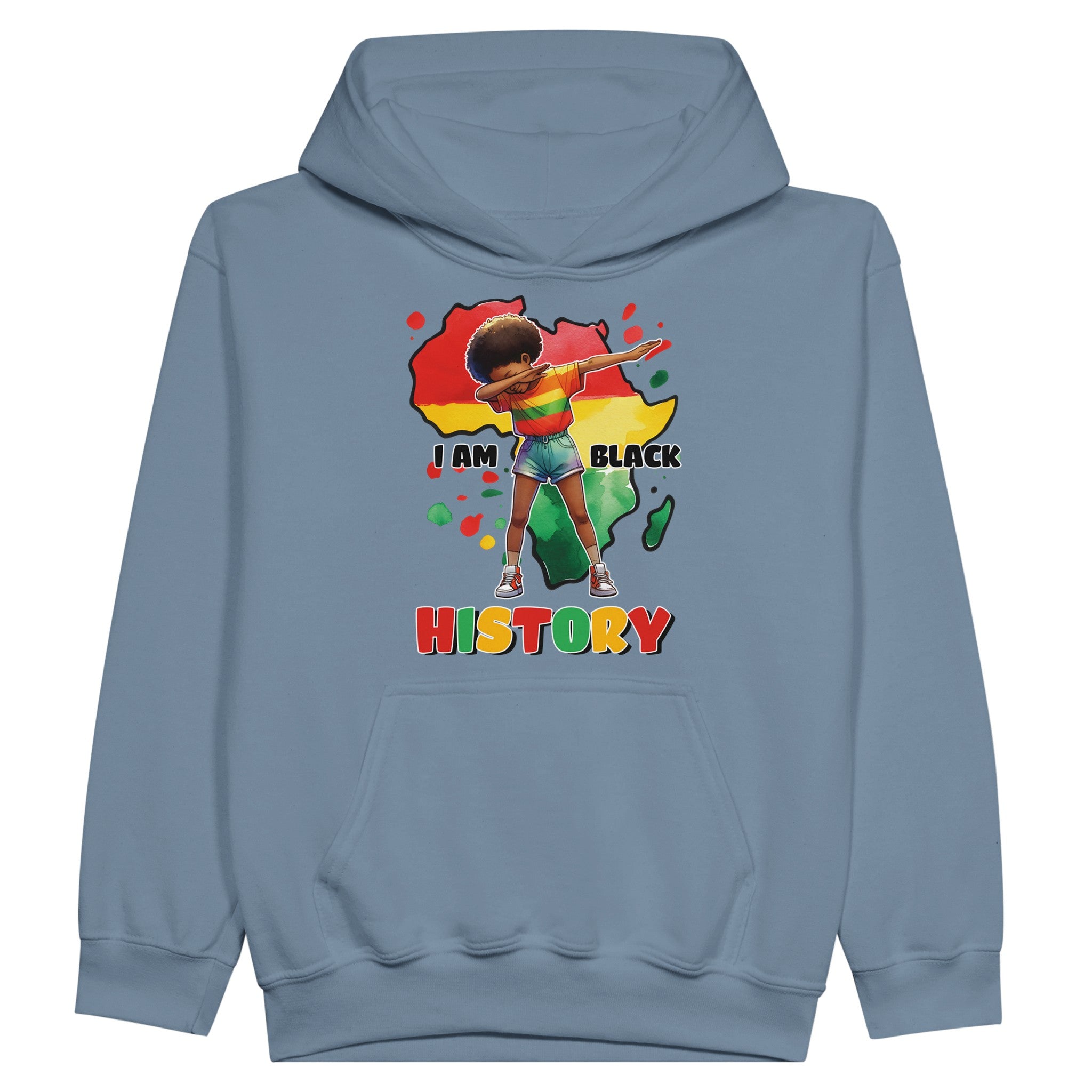 I Am Black History Afro Girl Hoodie For Kids - Prideful Roots