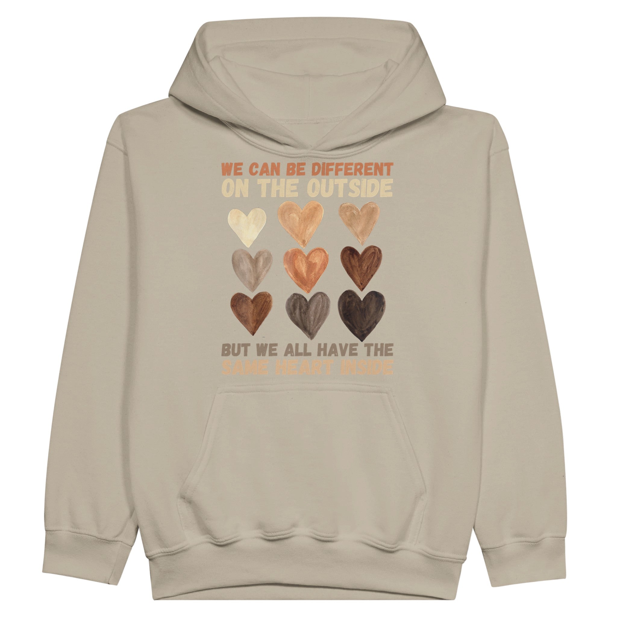 Different Outside, Same Heart Inside Hoodie For Kids - Prideful Roots