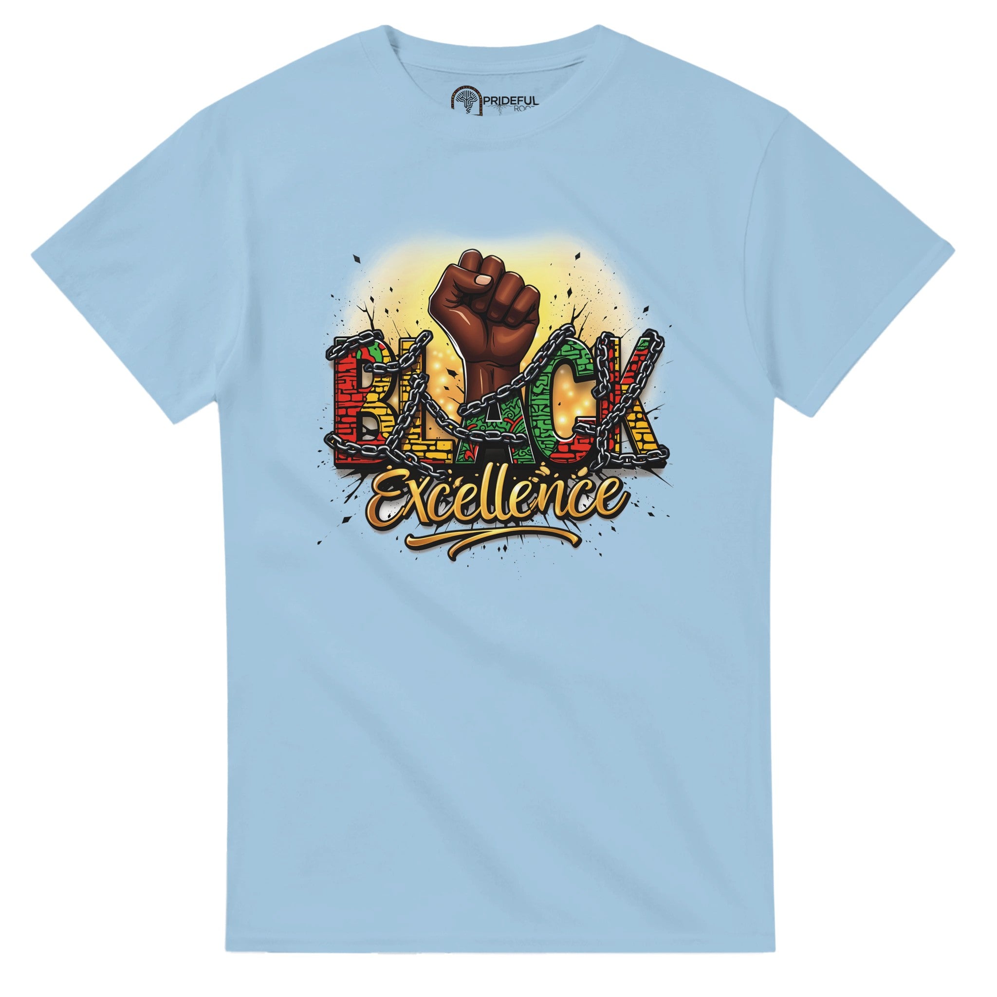 Black Excellence: Breaking Chains | Black History Month T-shirt For Men & Women - Prideful Roots