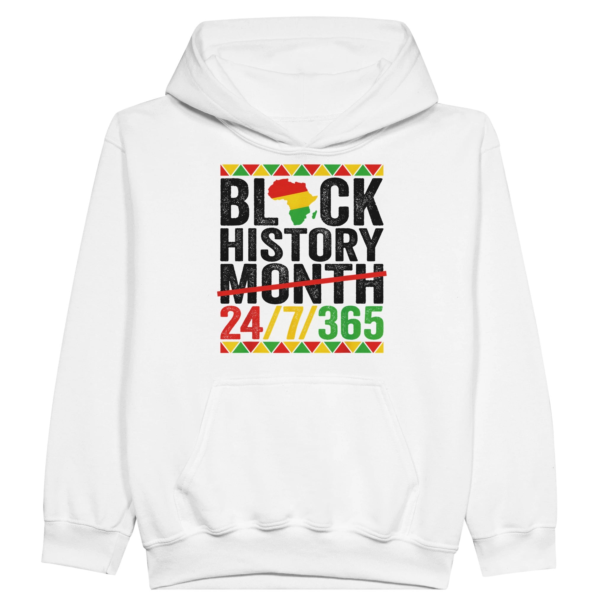 Black History Month 24/7/365 Hoodie For Kids - Prideful Roots