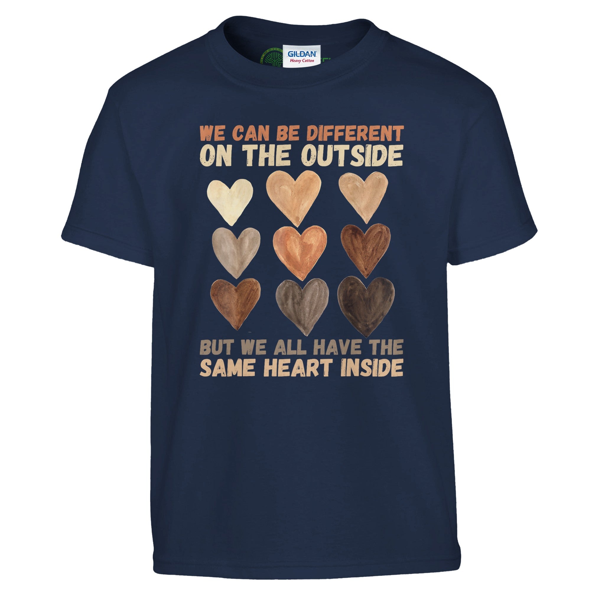 Different Outside, Same Heart Inside T-shirt For Kids - Prideful Roots