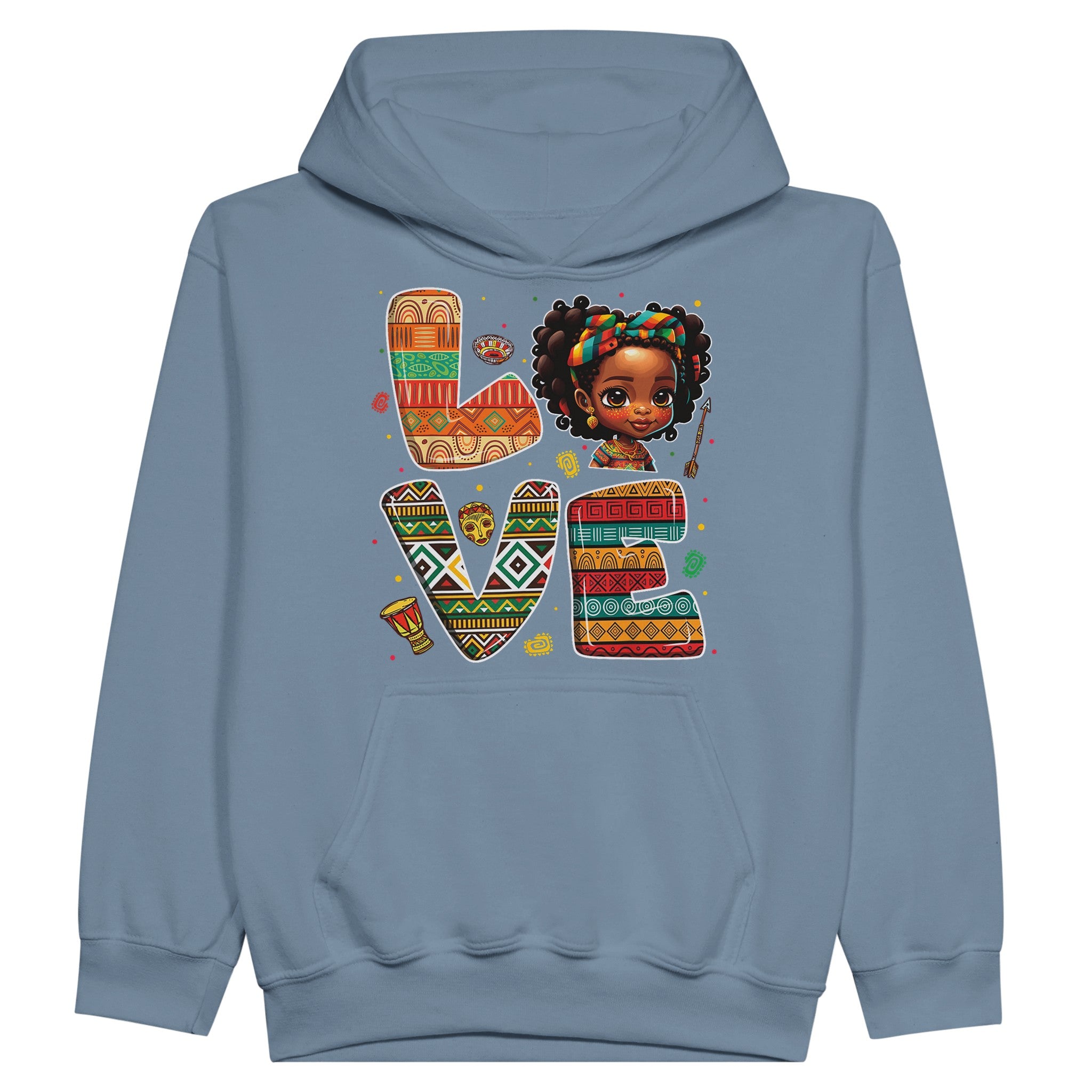 "Love" Afro Girl Vibes Hoodie For Kids - Prideful Roots