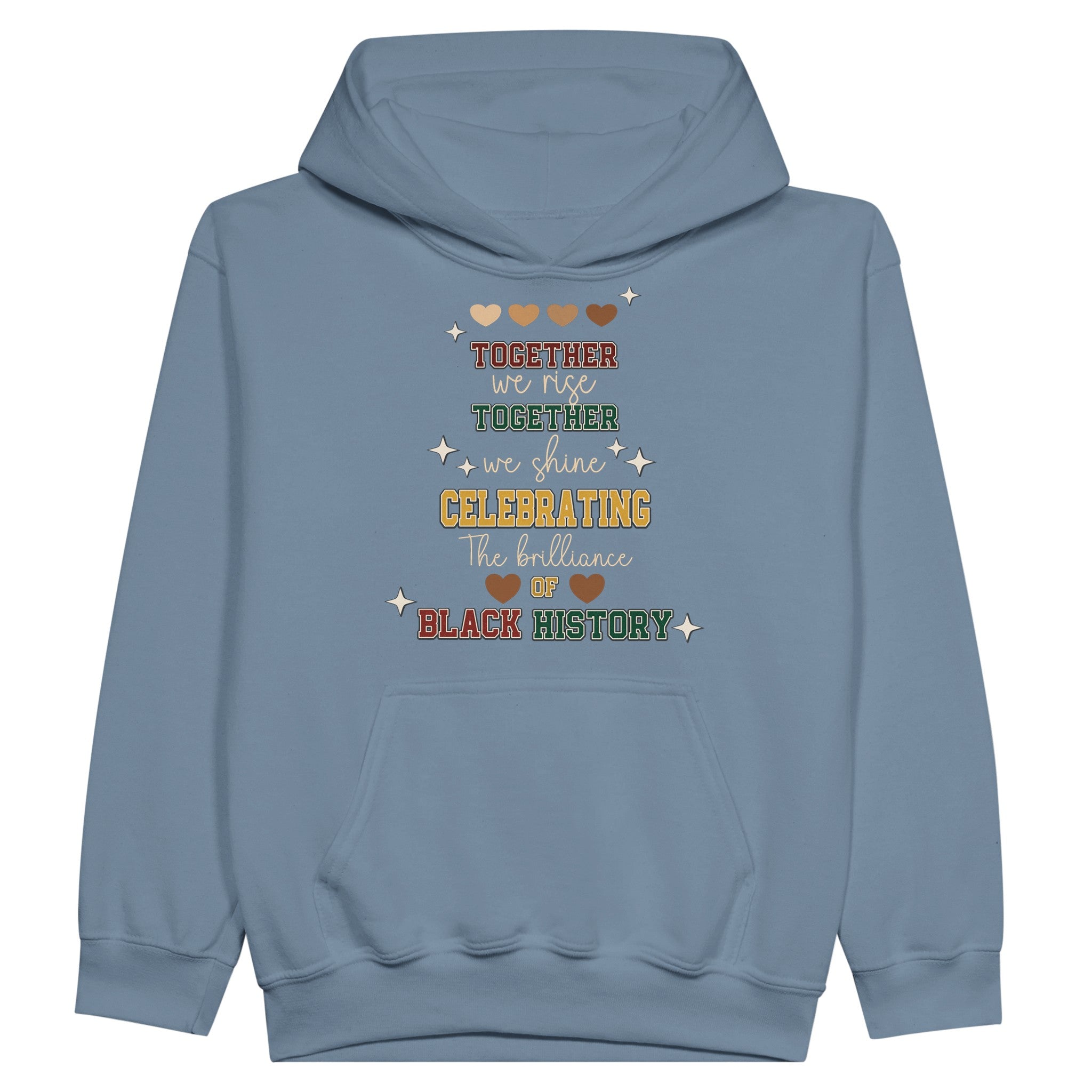 Together We Rise, Celebrating Black History Hoodie For Kids - Prideful Roots