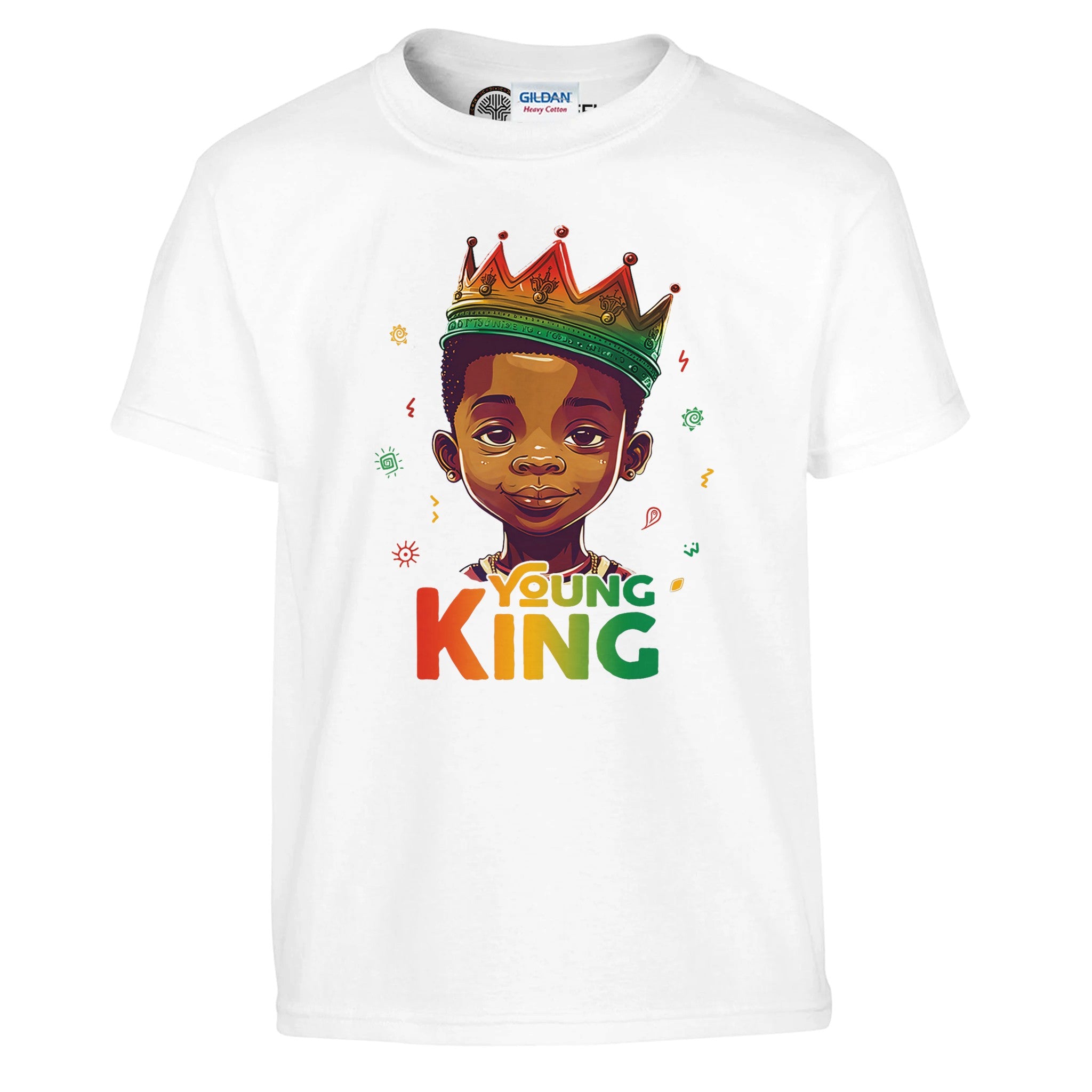 Young Black King T-shirt For Kids - Prideful Roots