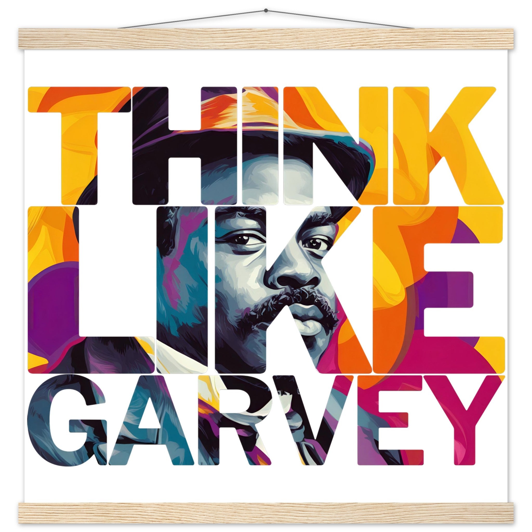 Think Like Garvey | Black History Wall Art – Framed, Unframed, or Magnetic Hanger - Prideful Roots
