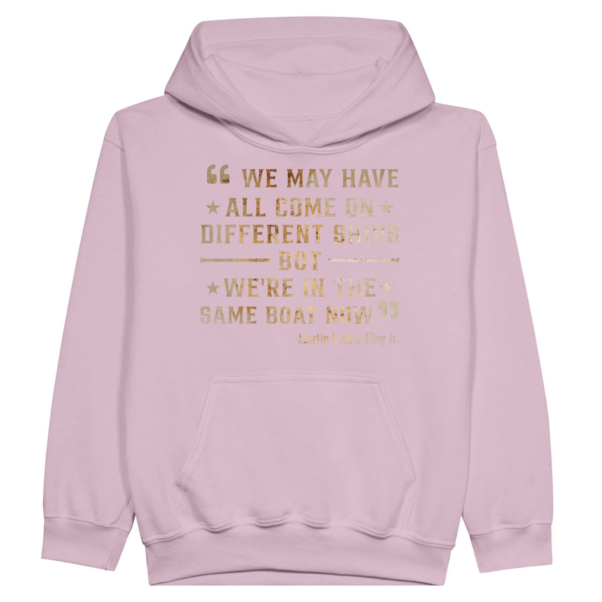 United We Sail: MLK's Message Hoodie For Kids - Prideful Roots