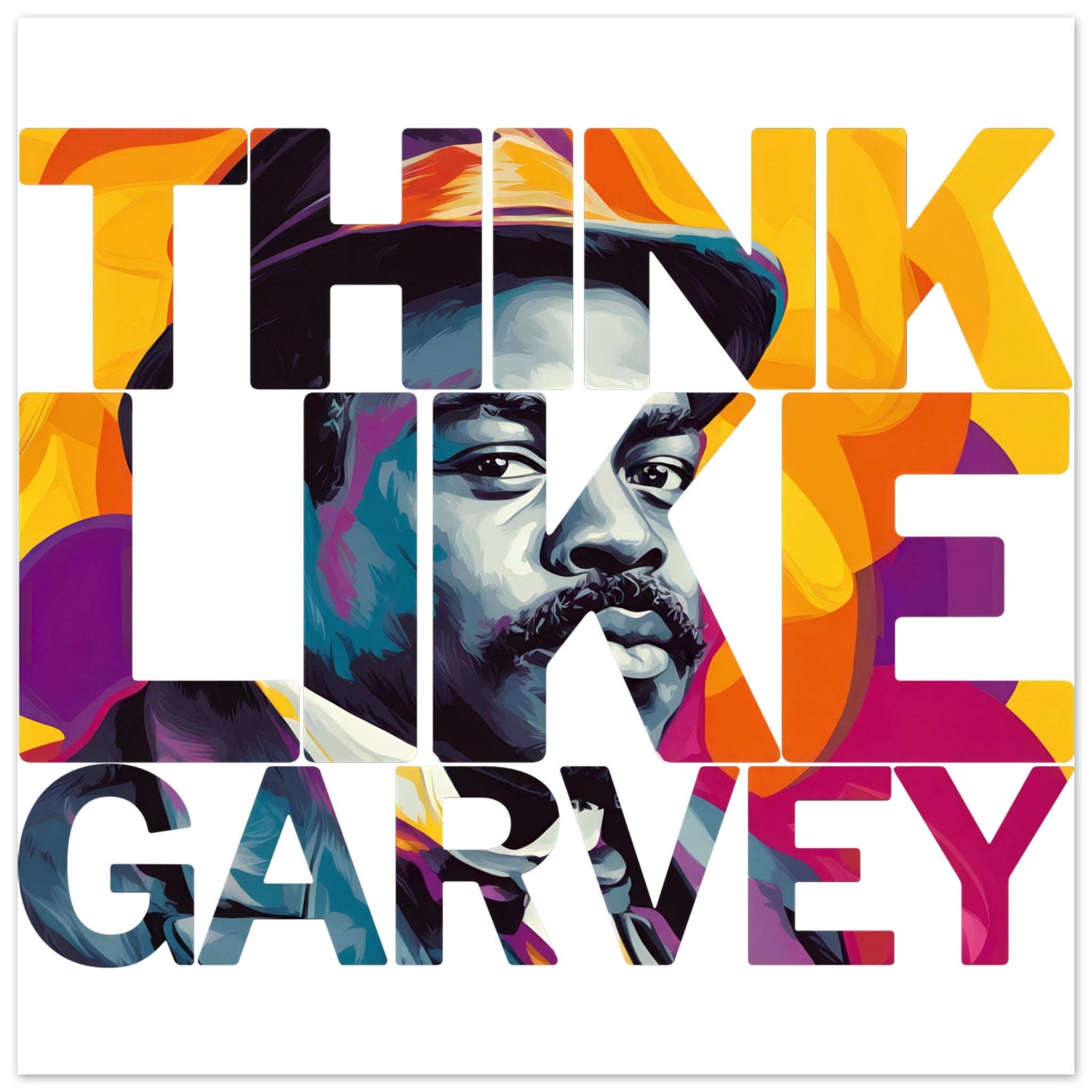 Think Like Garvey | Black History Wall Art – Framed, Unframed, or Magnetic Hanger - Prideful Roots