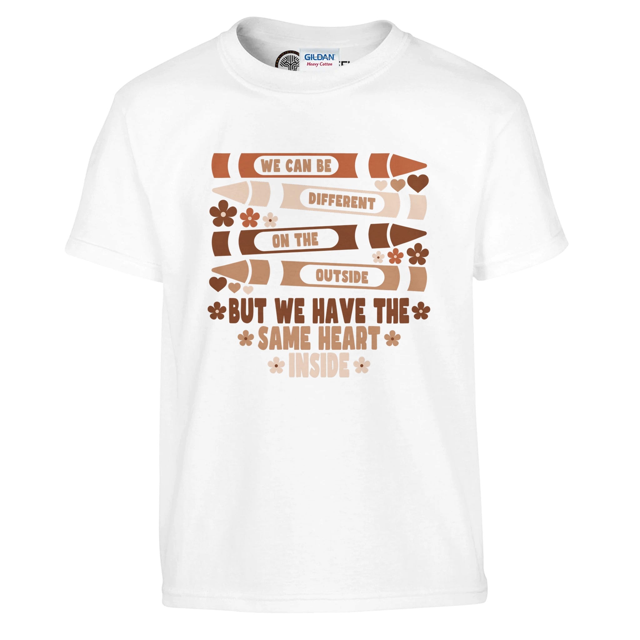 Different Outside Same Inside Crayons T-shirt For Kids - Prideful Roots