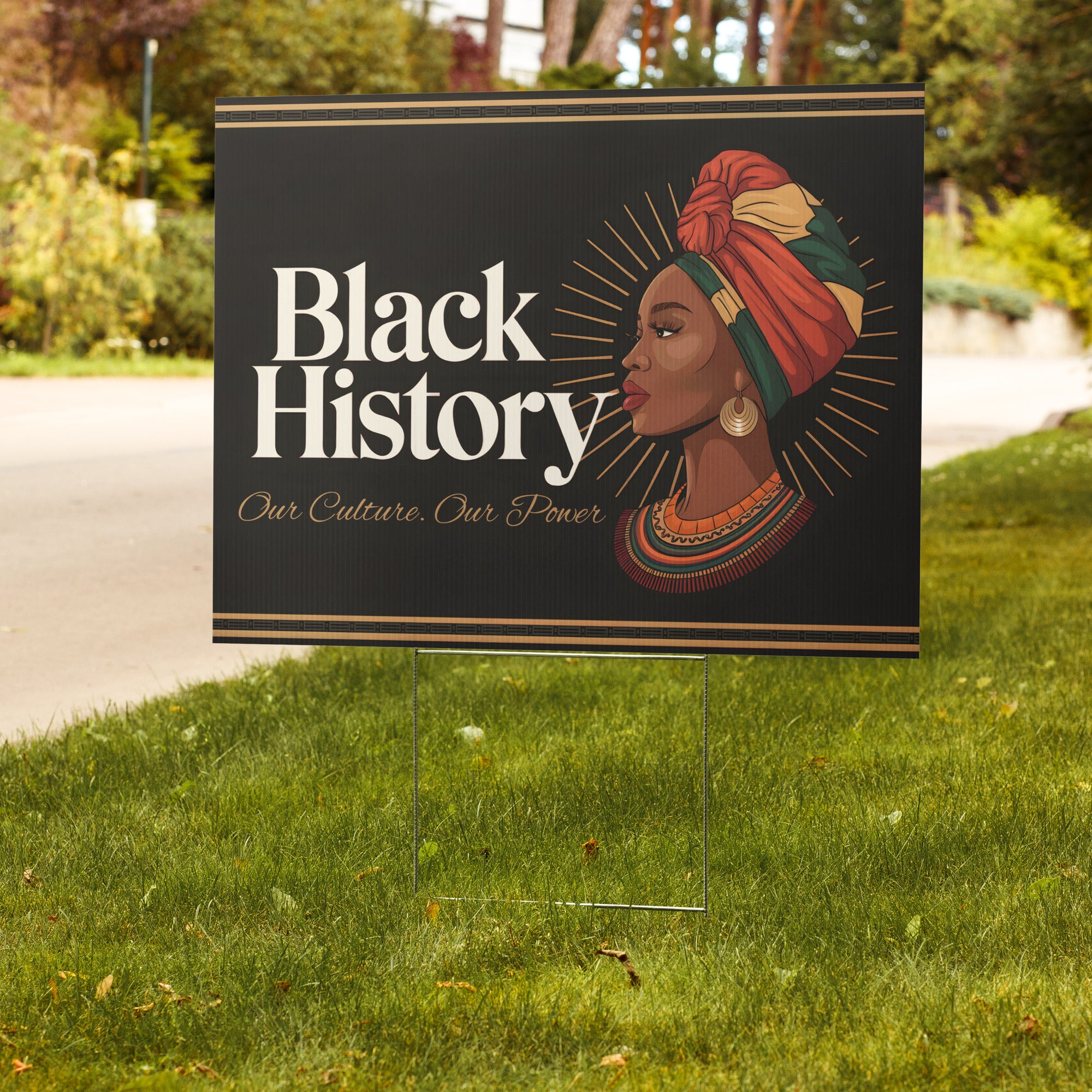 Our Culture. Our Power Black History Month Yard Sign – Custom Family Photo & Name | 24x18" | Made in USA - Prideful Roots