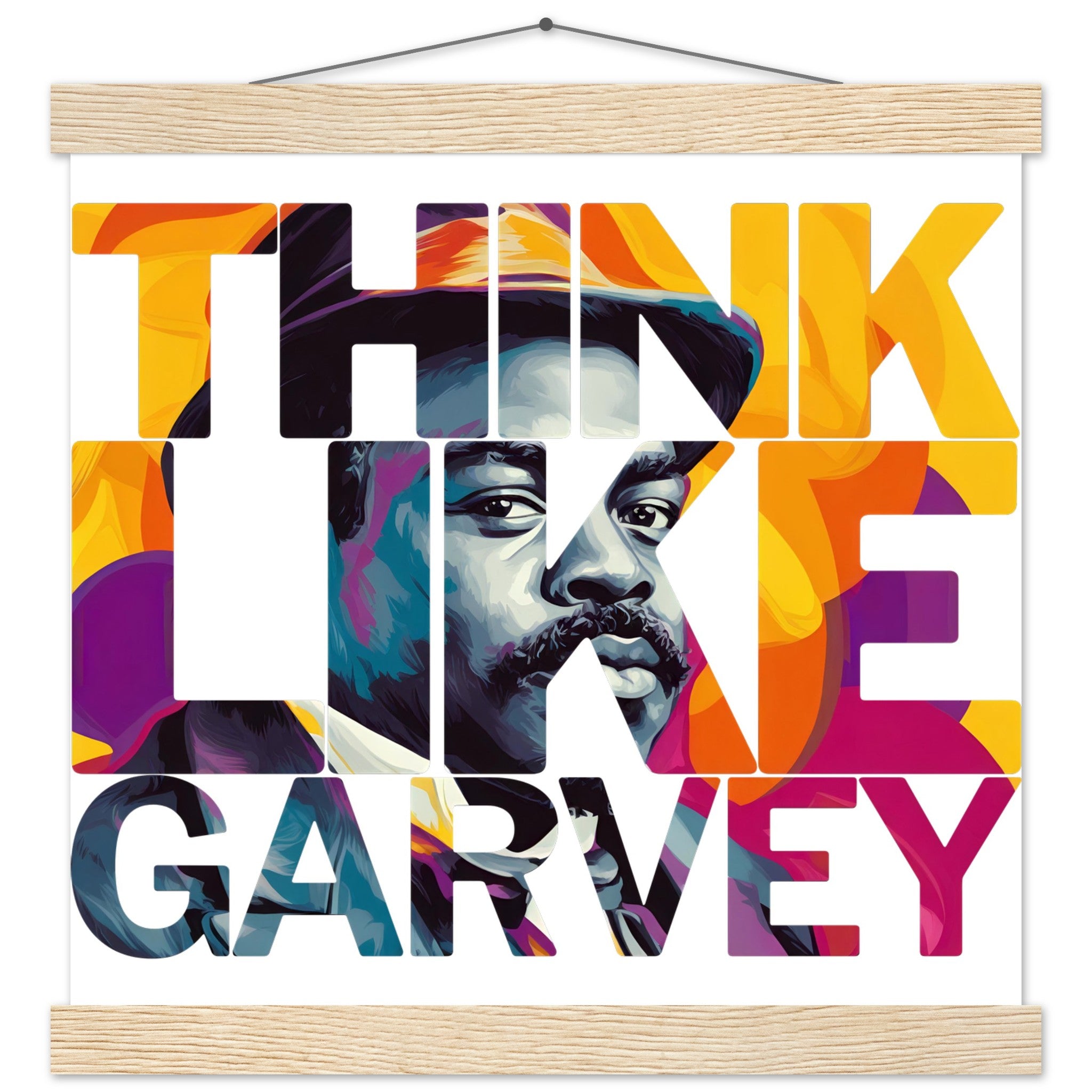 Think Like Garvey | Black History Wall Art – Framed, Unframed, or Magnetic Hanger - Prideful Roots