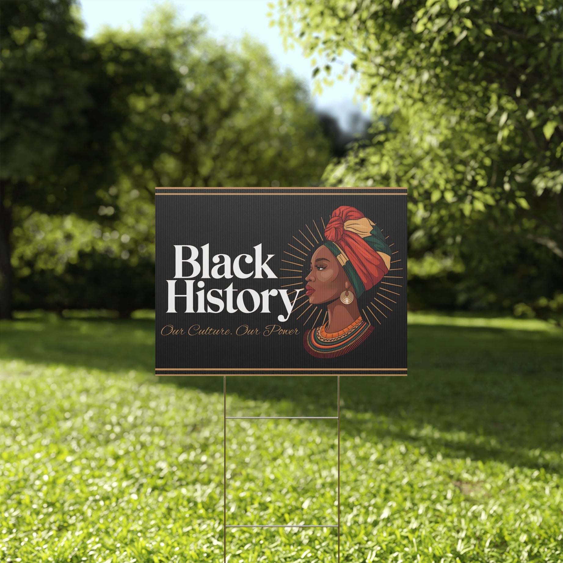 Our Culture. Our Power Black History Month Yard Sign – Custom Family Photo & Name | 24x18" | Made in USA - Prideful Roots