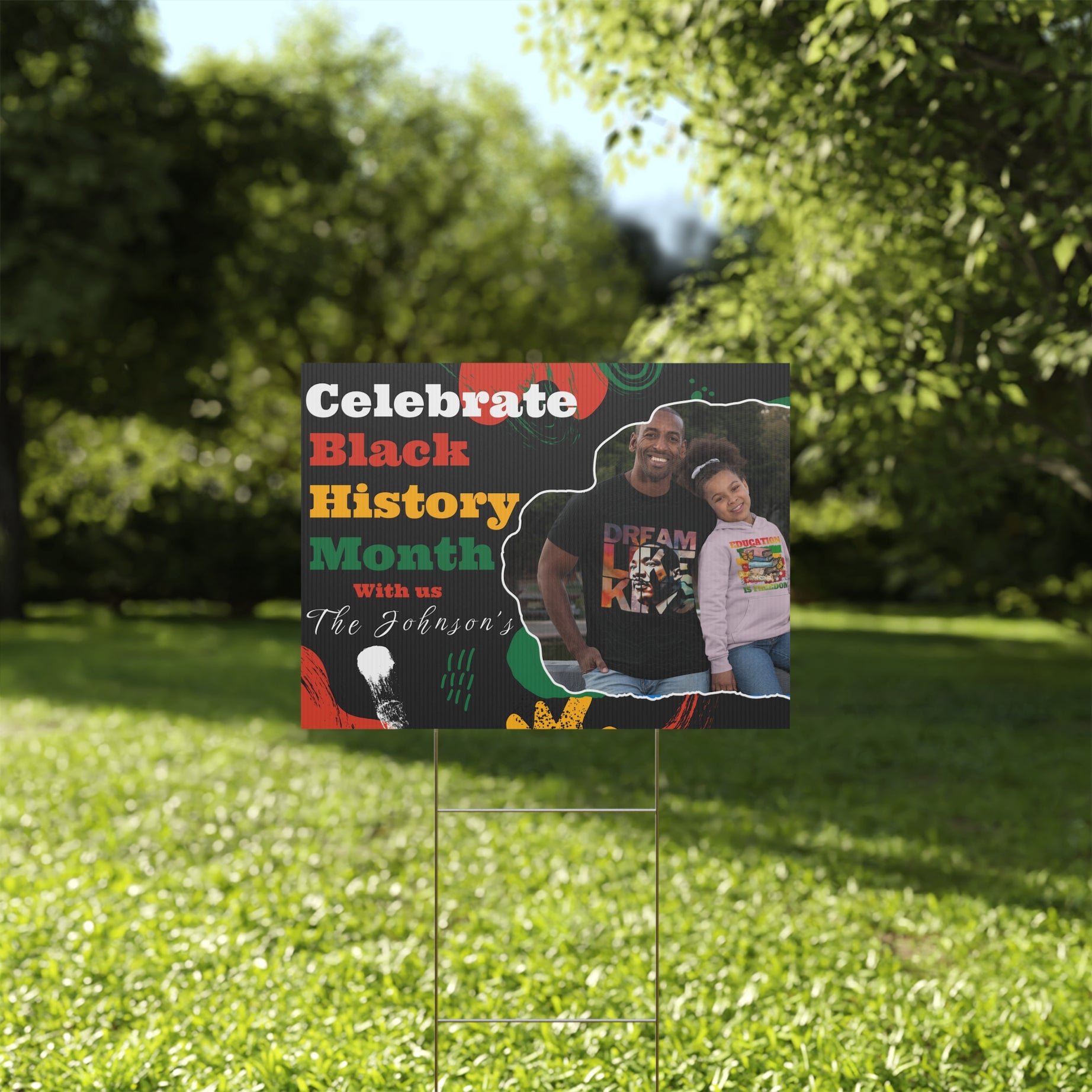 Personalized Black History Month Yard Sign – Custom Family Photo & Name | 24x18" | Made in USA - Prideful Roots