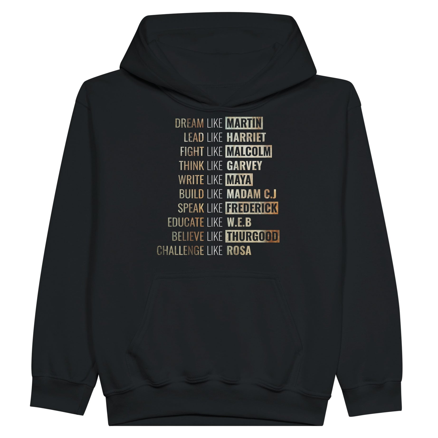 Legacy of Leaders: Dream, Lead, Inspire | Black History Icon Hoodie For Kids - Prideful Roots