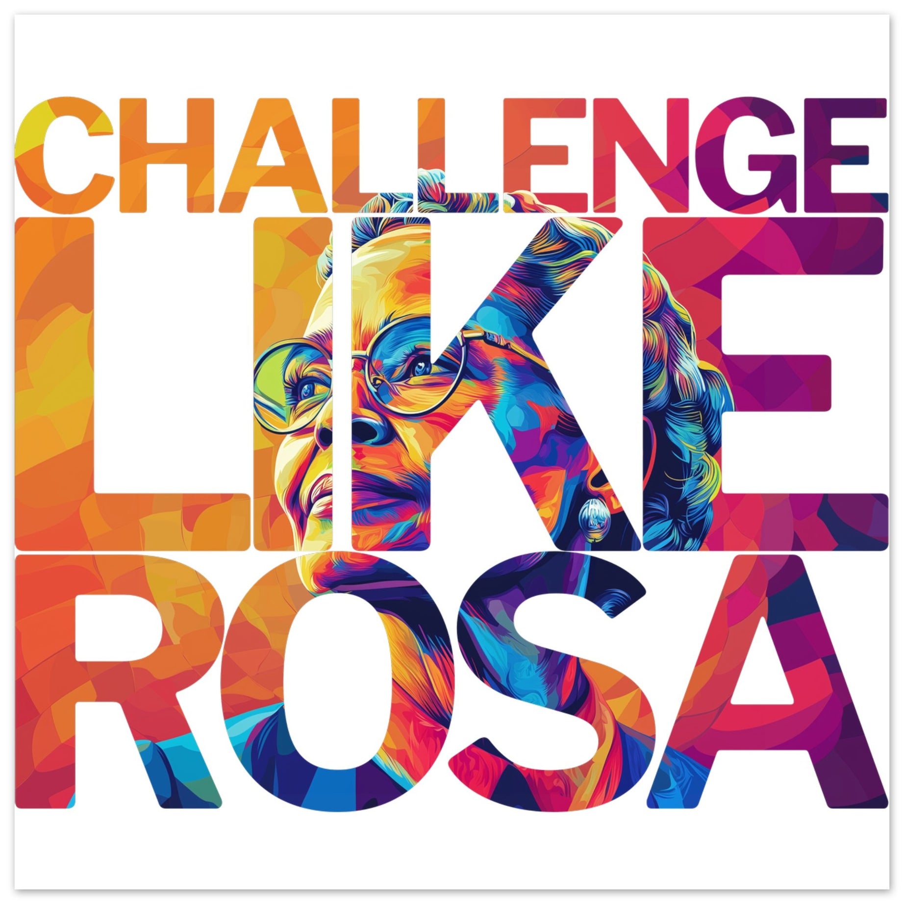 Challenge Like Rosa | Black History Wall Art – Framed, Unframed, or Magnetic Hanger - Prideful Roots