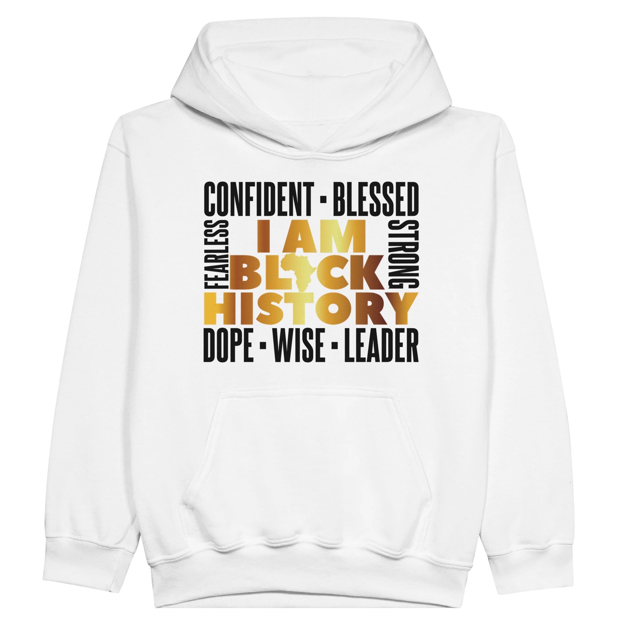 I Am Black History Golden Hoodie For Kids - Prideful Roots