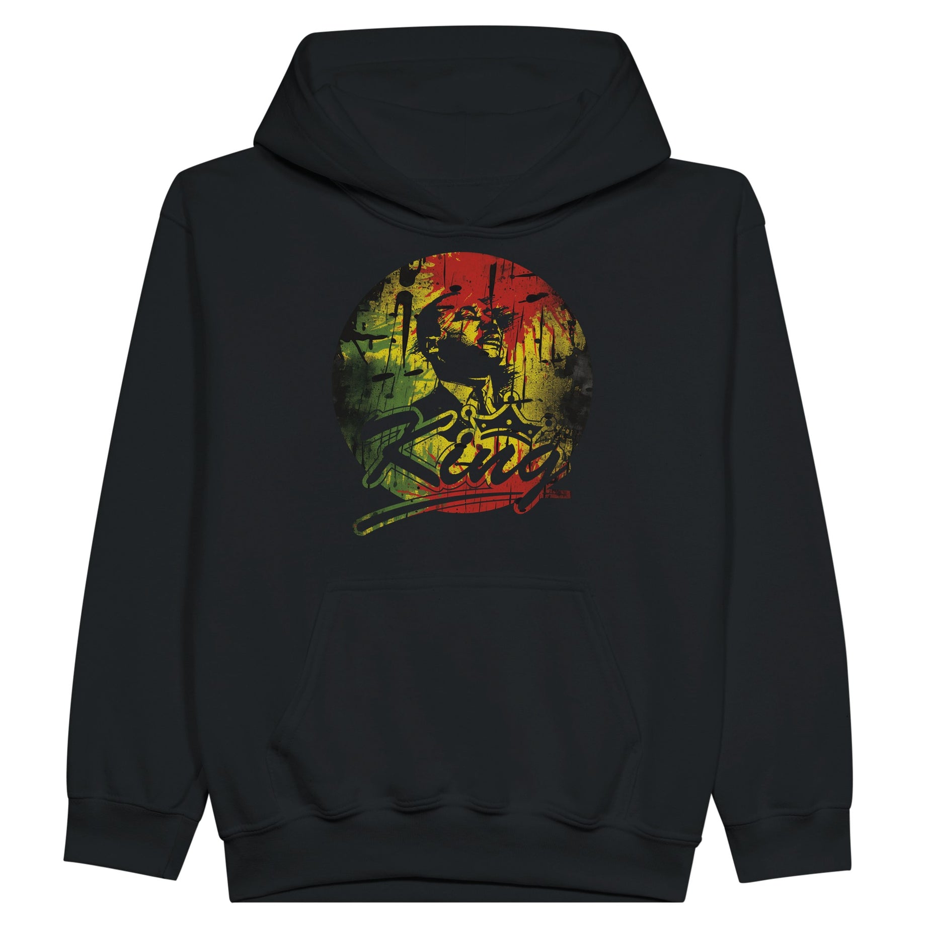 King Legacy Bold Rasta | Black History Icon Hoodie For Kids - Prideful Roots