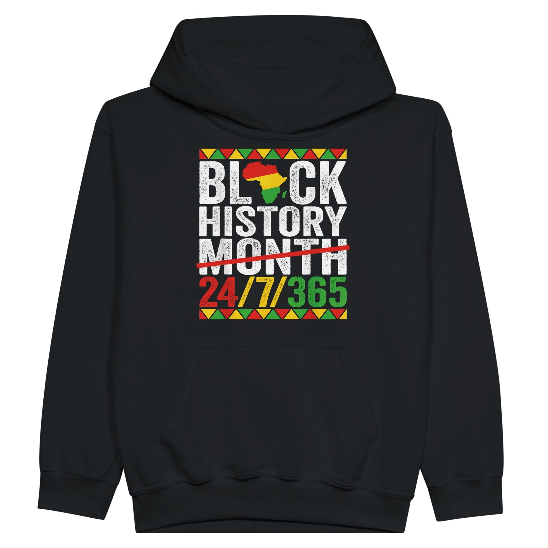 Black History Month 24/7/365 Hoodie For Kids - Prideful Roots