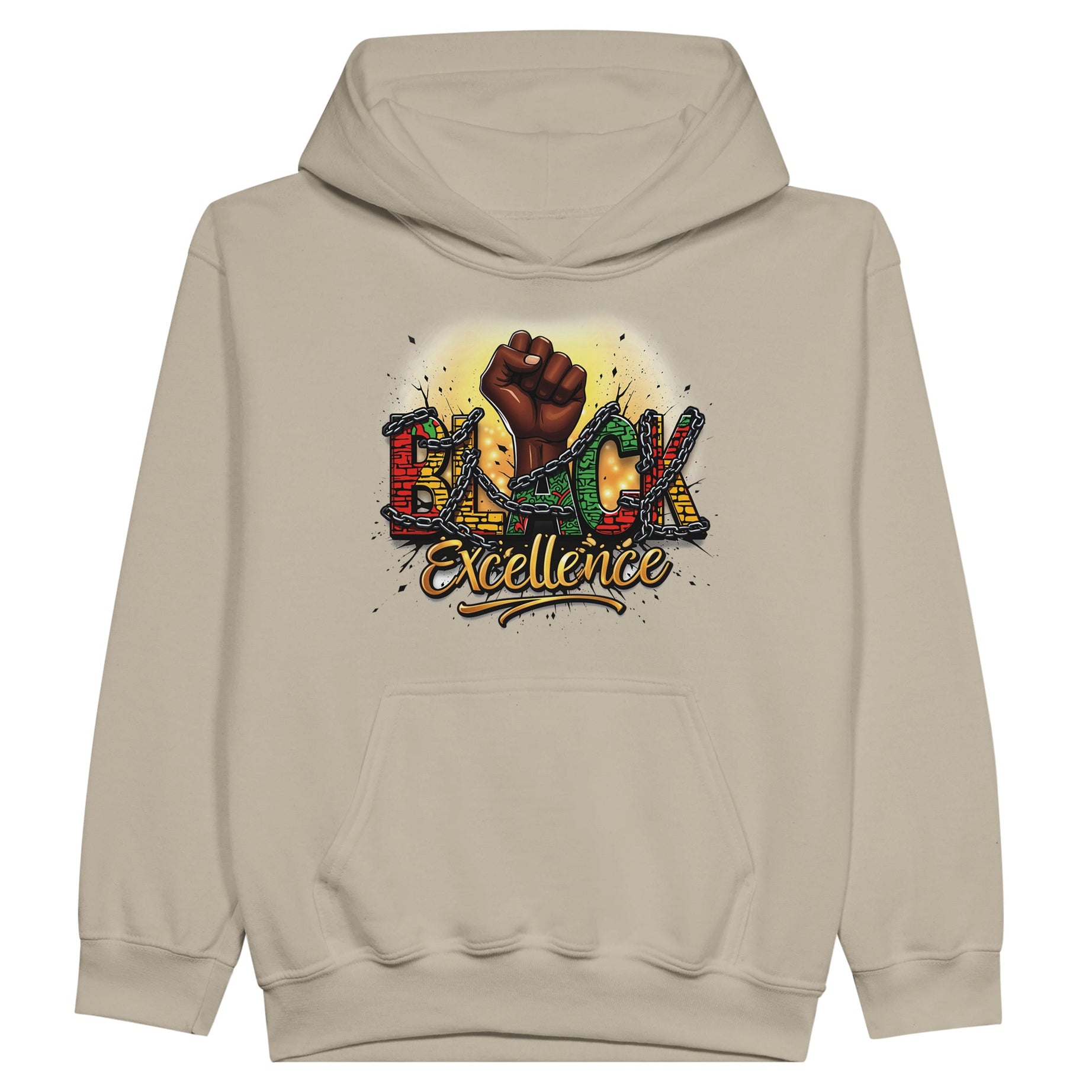 Black Excellence: Breaking Chains | Black History Month Hoodie For Kids - Prideful Roots