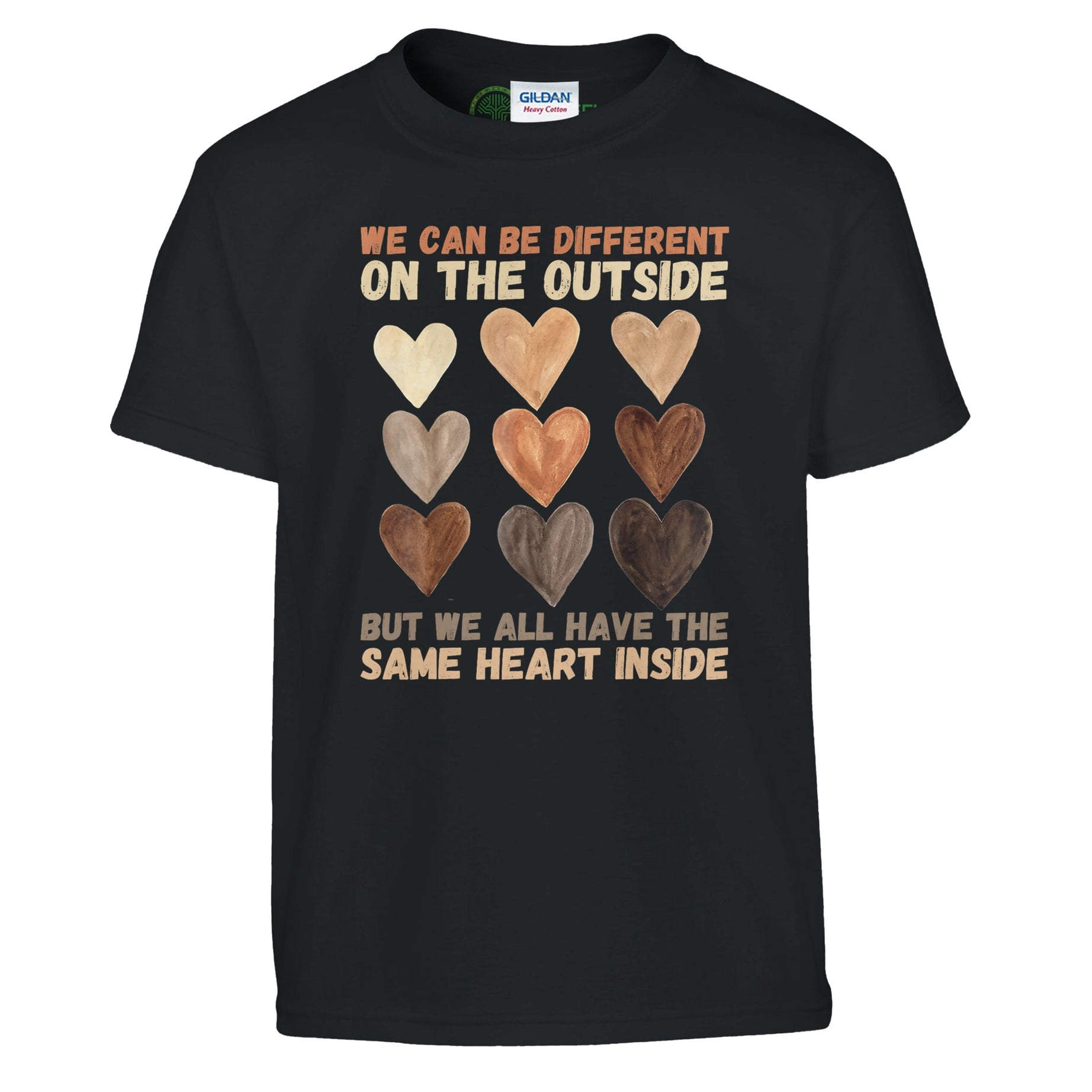 Different Outside, Same Heart Inside T-shirt For Kids - Prideful Roots