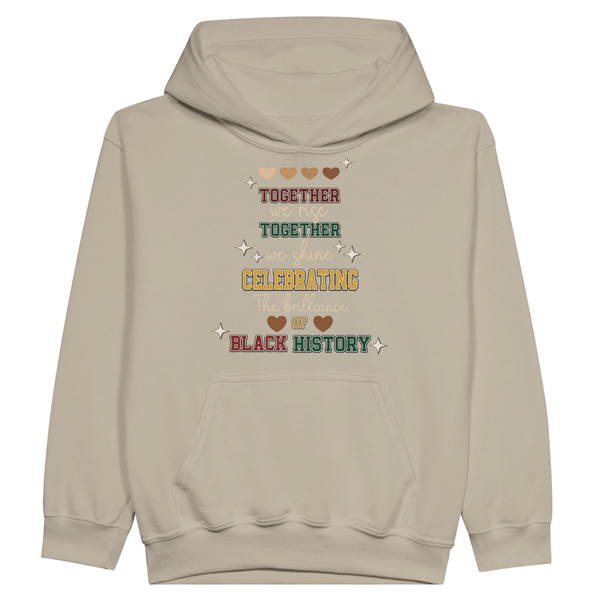 Together We Rise, Celebrating Black History Hoodie For Kids - Prideful Roots