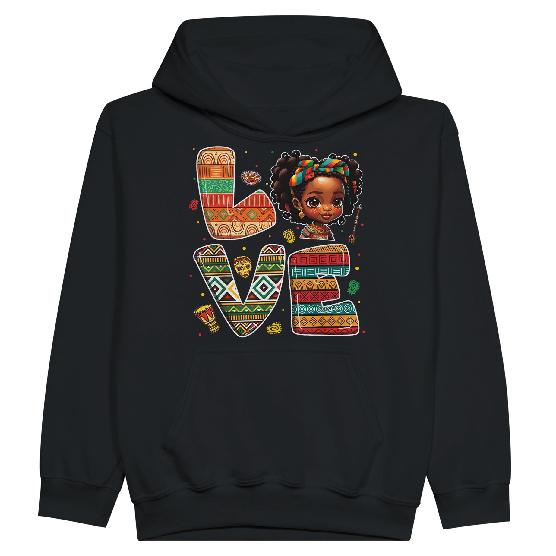 "Love" Afro Girl Vibes Hoodie For Kids - Prideful Roots