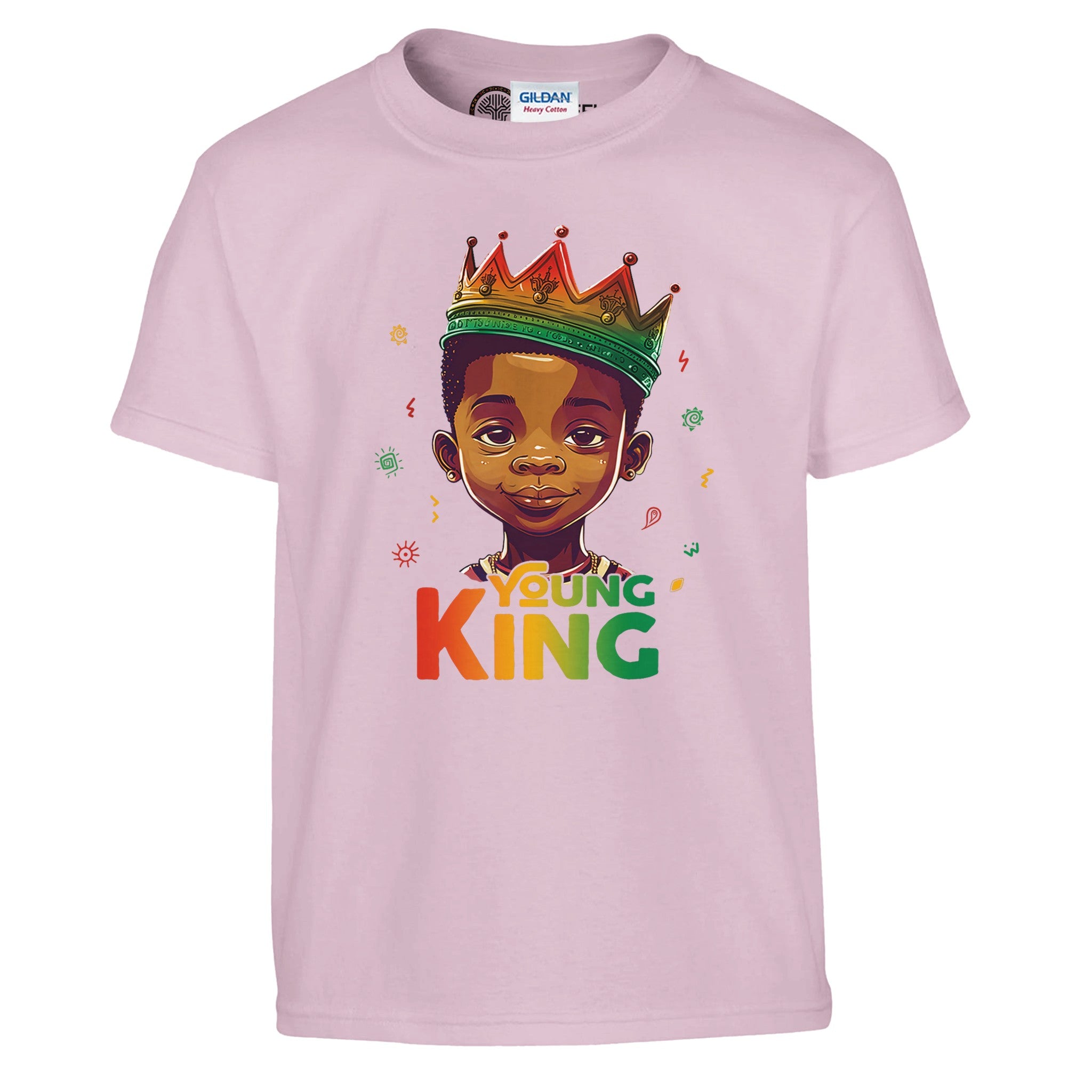 Young Black King T-shirt For Kids - Prideful Roots