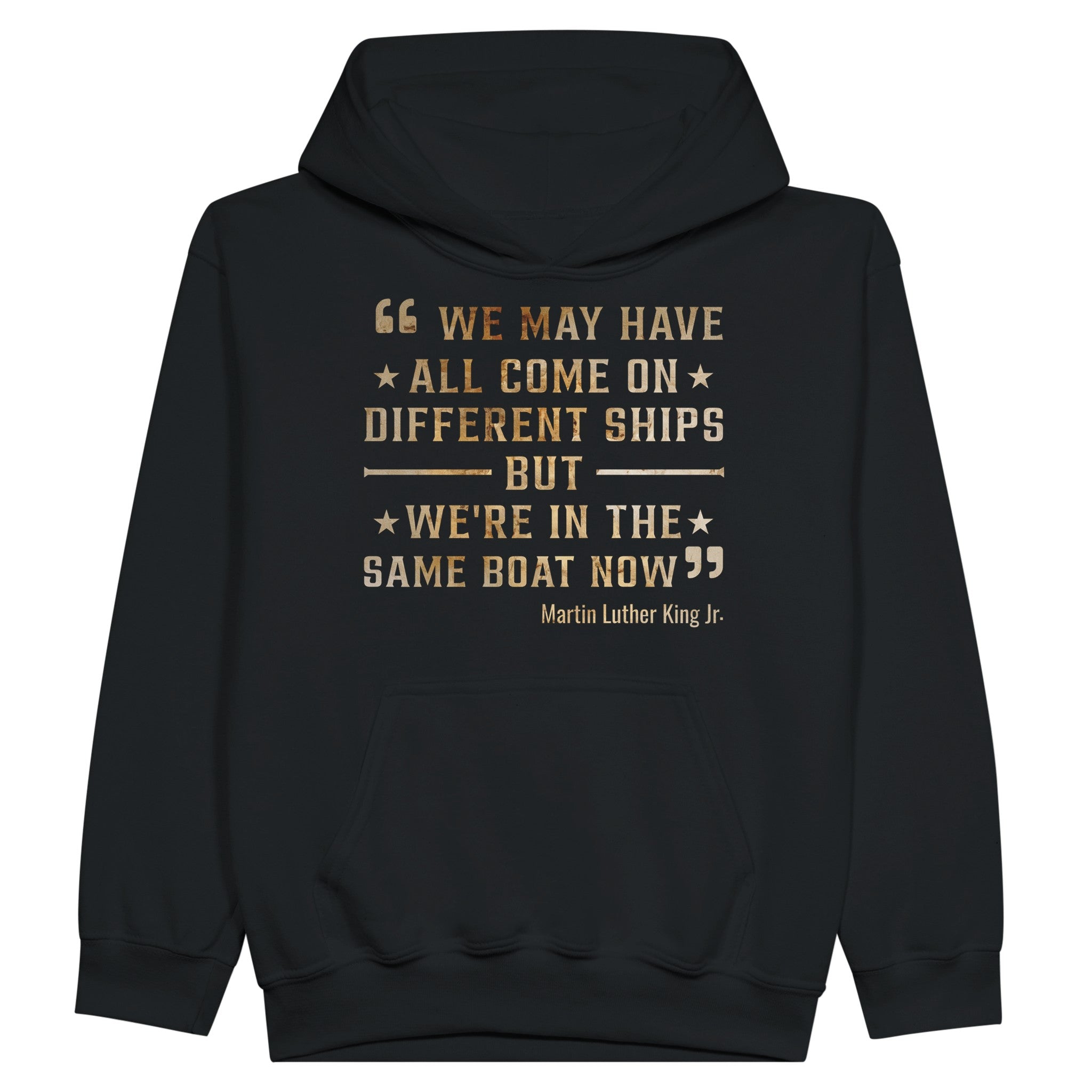 United We Sail: MLK's Message Hoodie For Kids - Prideful Roots