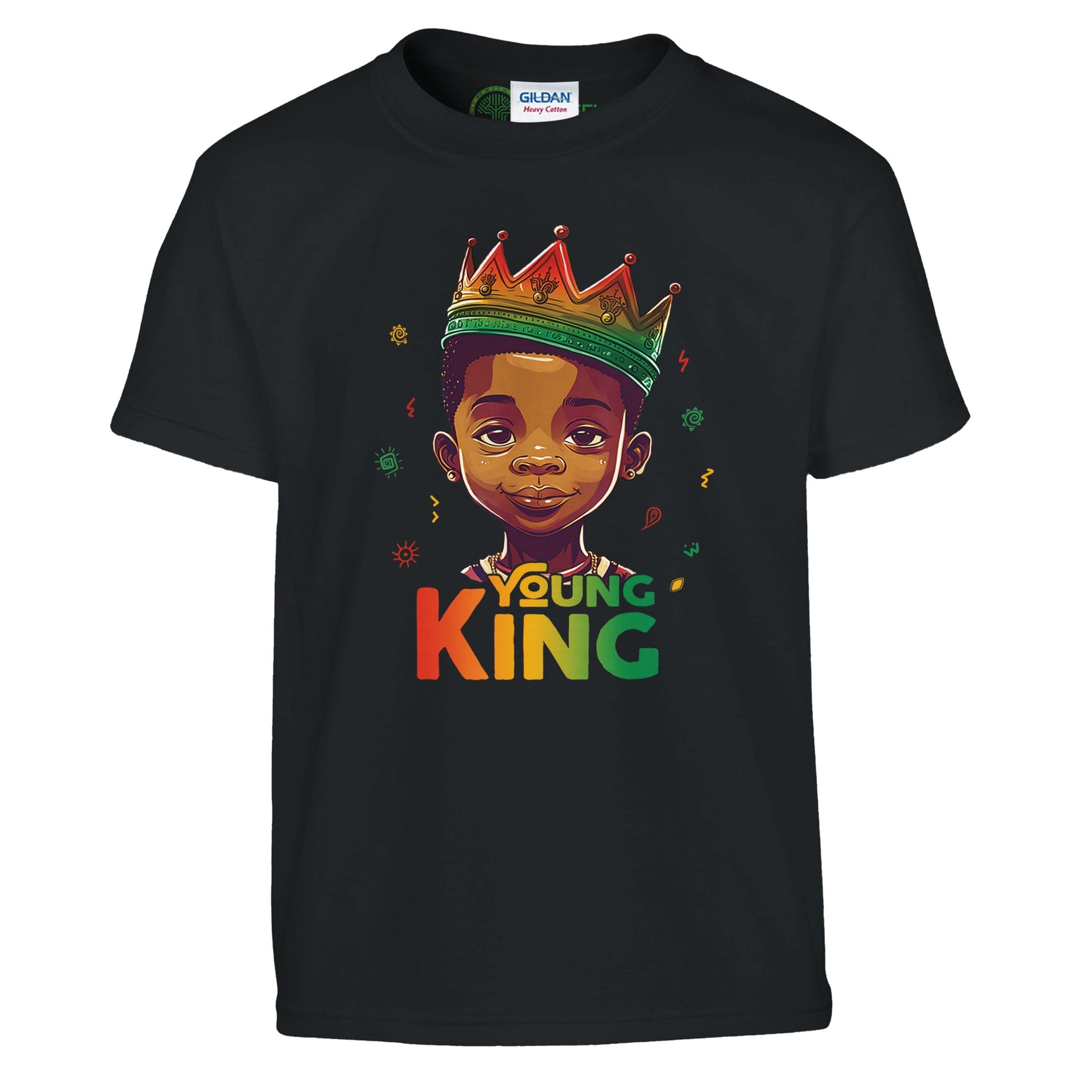 Young Black King T-shirt For Kids - Prideful Roots