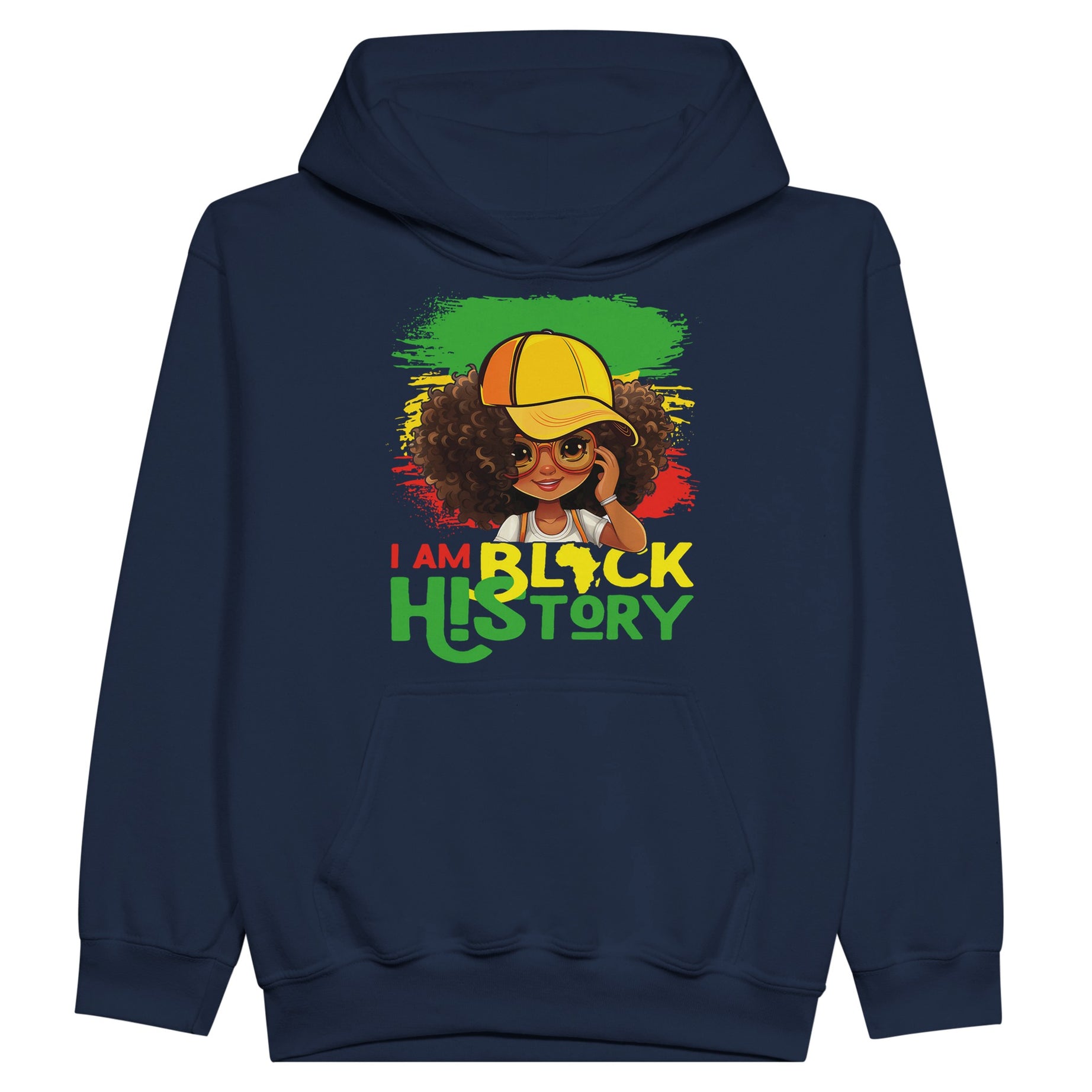 I Am Black History Black Girl Hoodie For Kids - Prideful Roots
