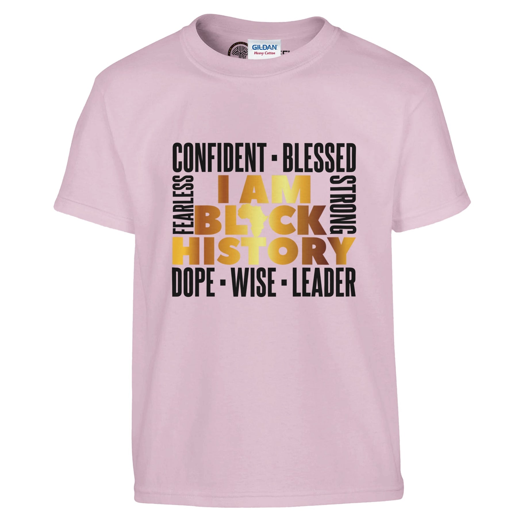 I Am Black History Golden T-shirt For Kids - Prideful Roots