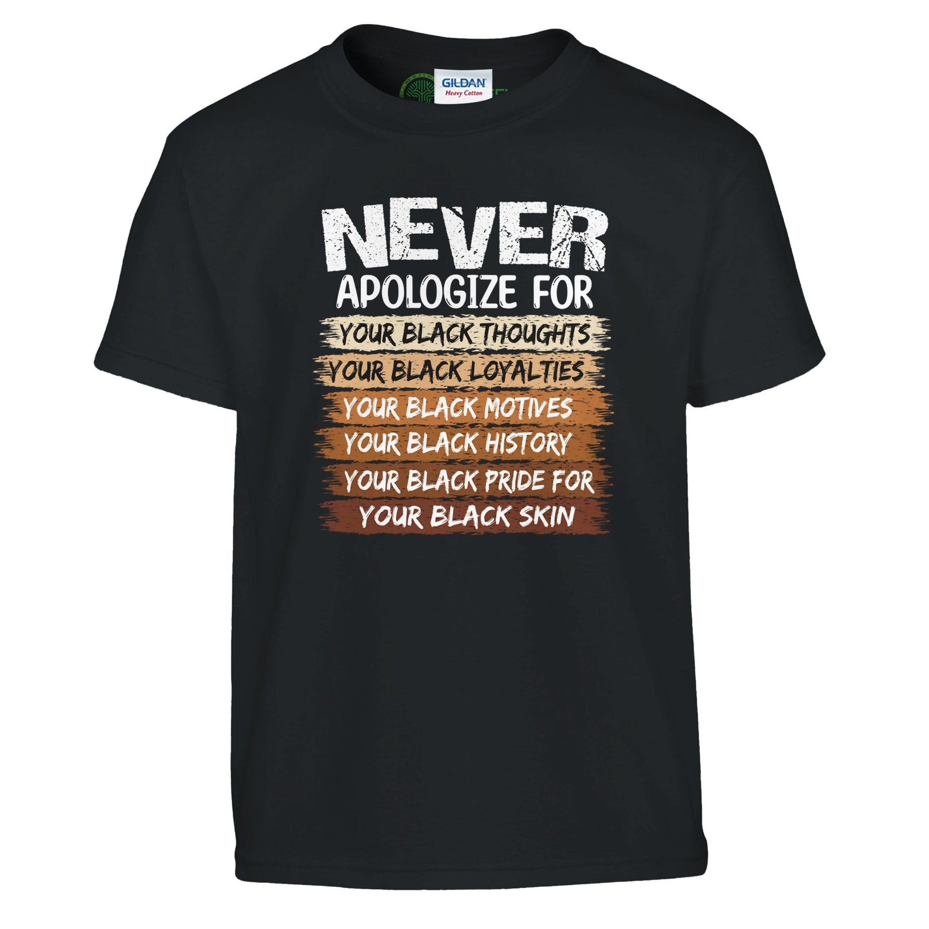 Never Apologize For Your Blackness T-shirt For Kids - Prideful Roots