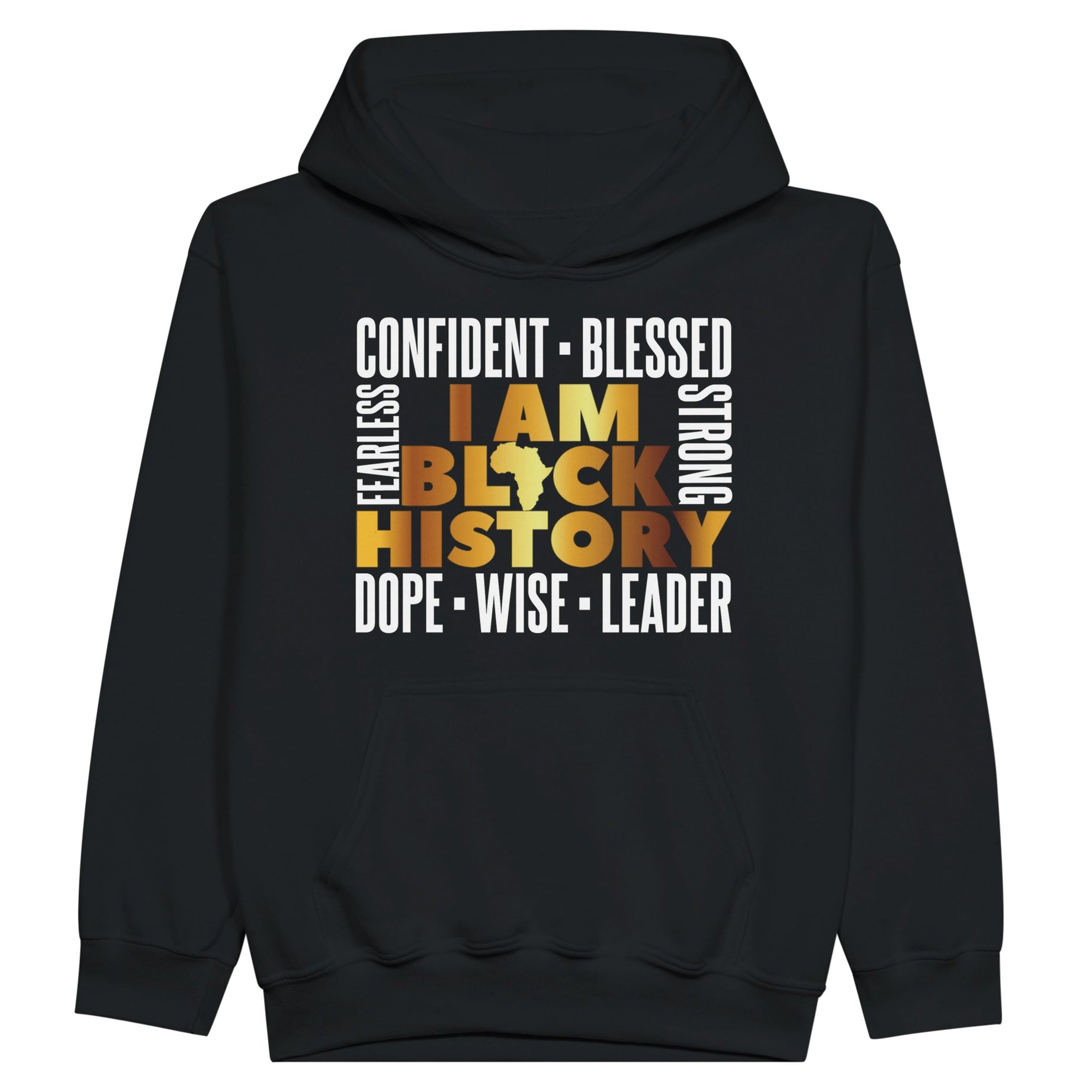 I Am Black History Golden Hoodie For Kids - Prideful Roots