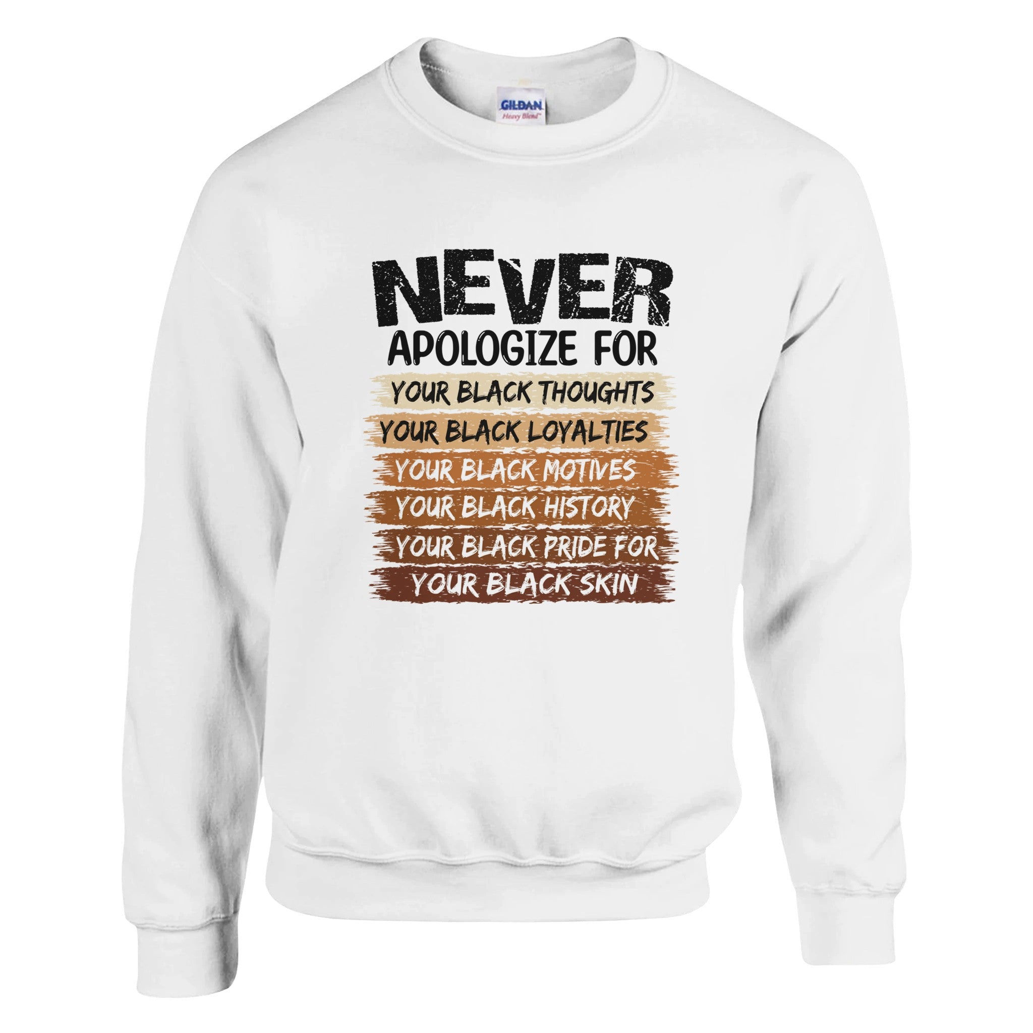 Never Apologize For Your Blackness Sweatshirt For Men & Women - Prideful Roots