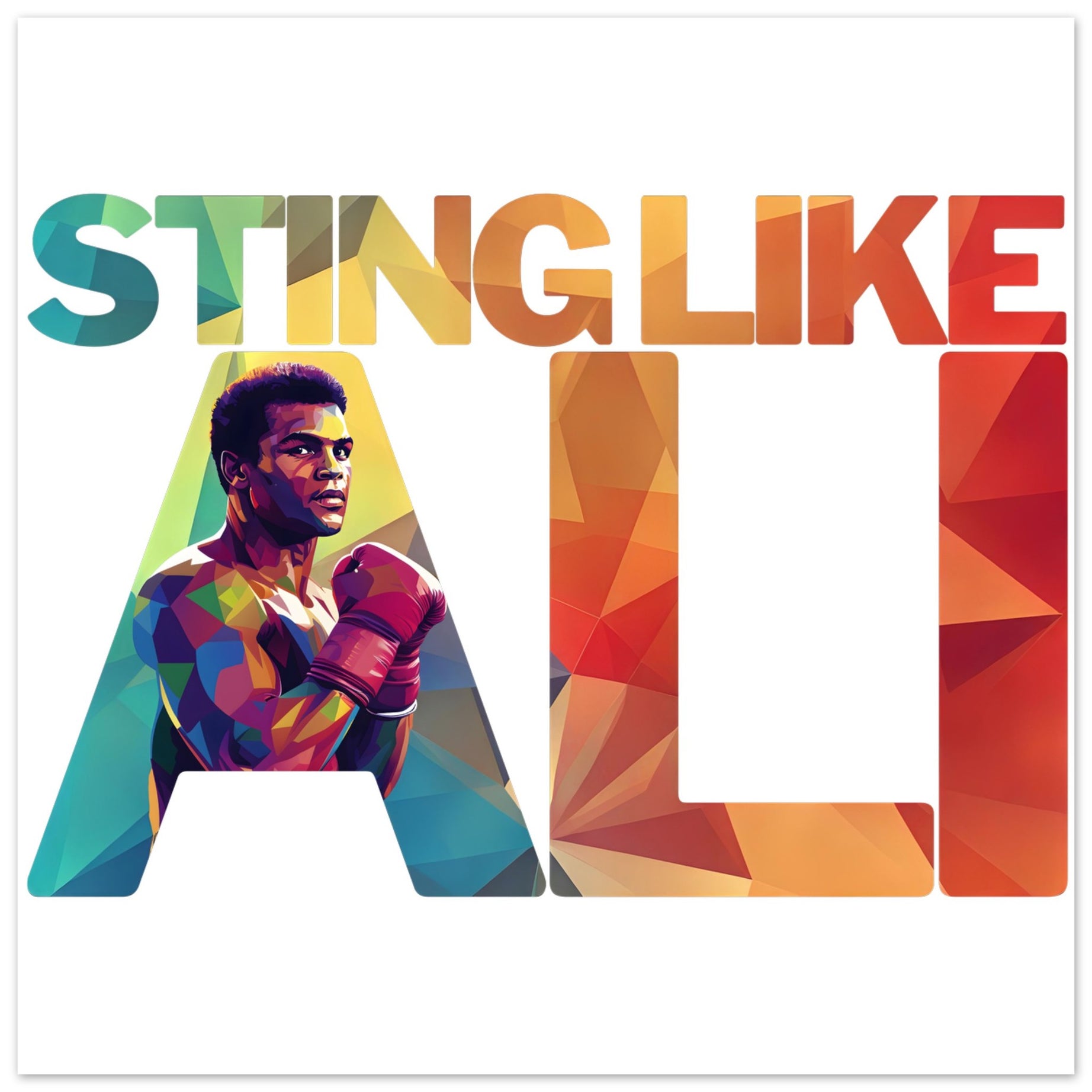 Sting Like Ali | Black History Wall Art – Framed, Unframed, or Magnetic Hanger - Prideful Roots