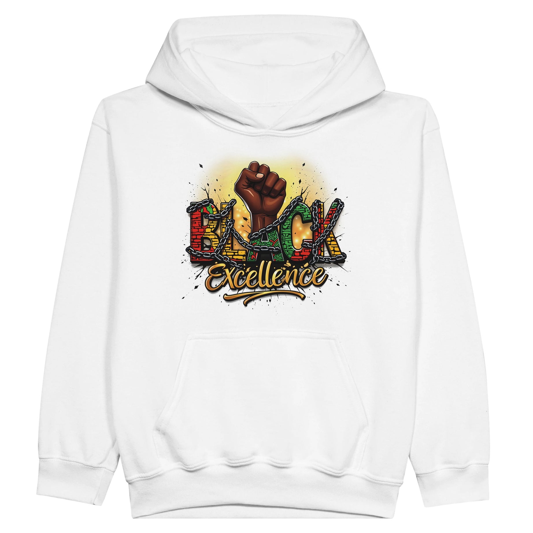 Black Excellence: Breaking Chains | Black History Month Hoodie For Kids - Prideful Roots