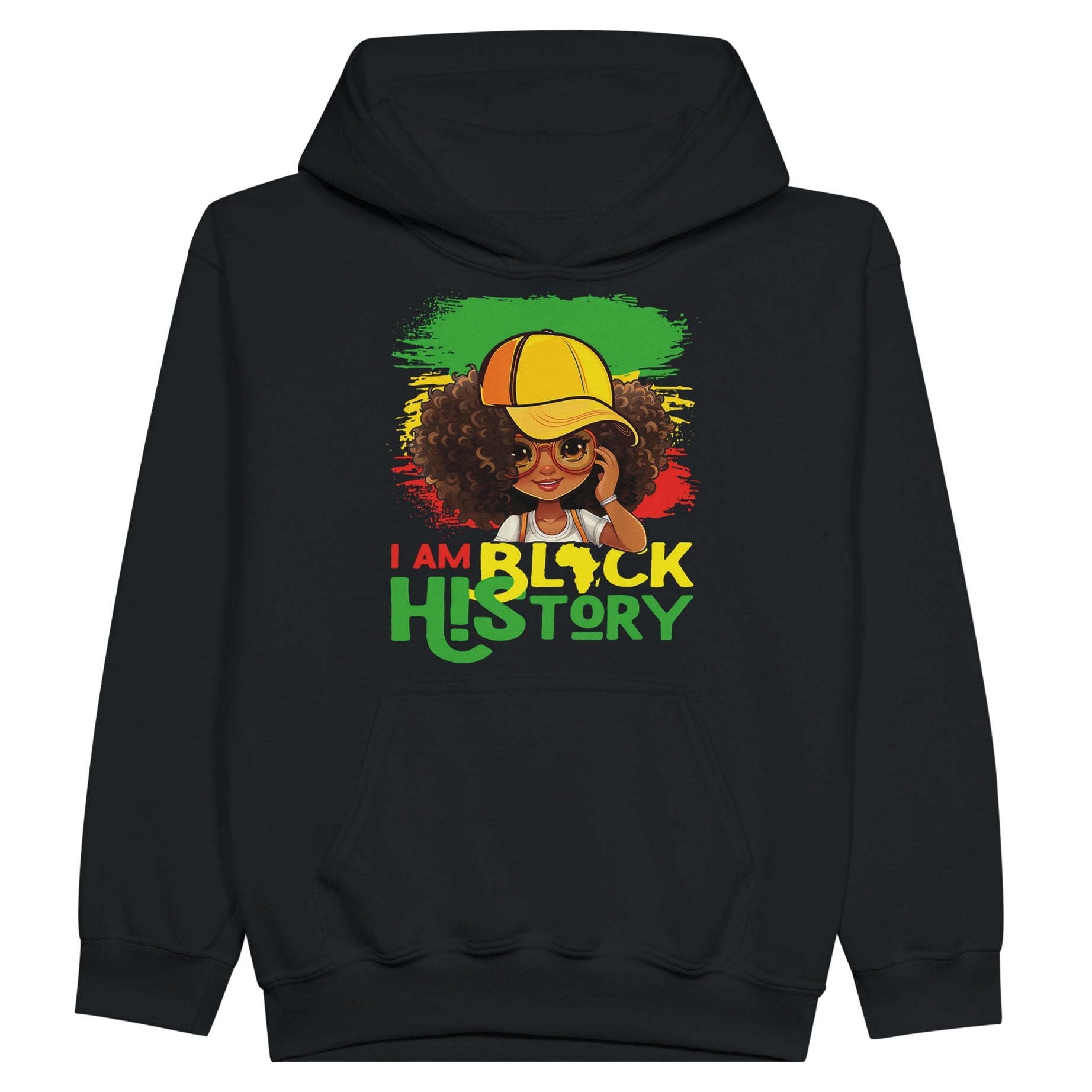 I Am Black History Black Girl Hoodie For Kids - Prideful Roots