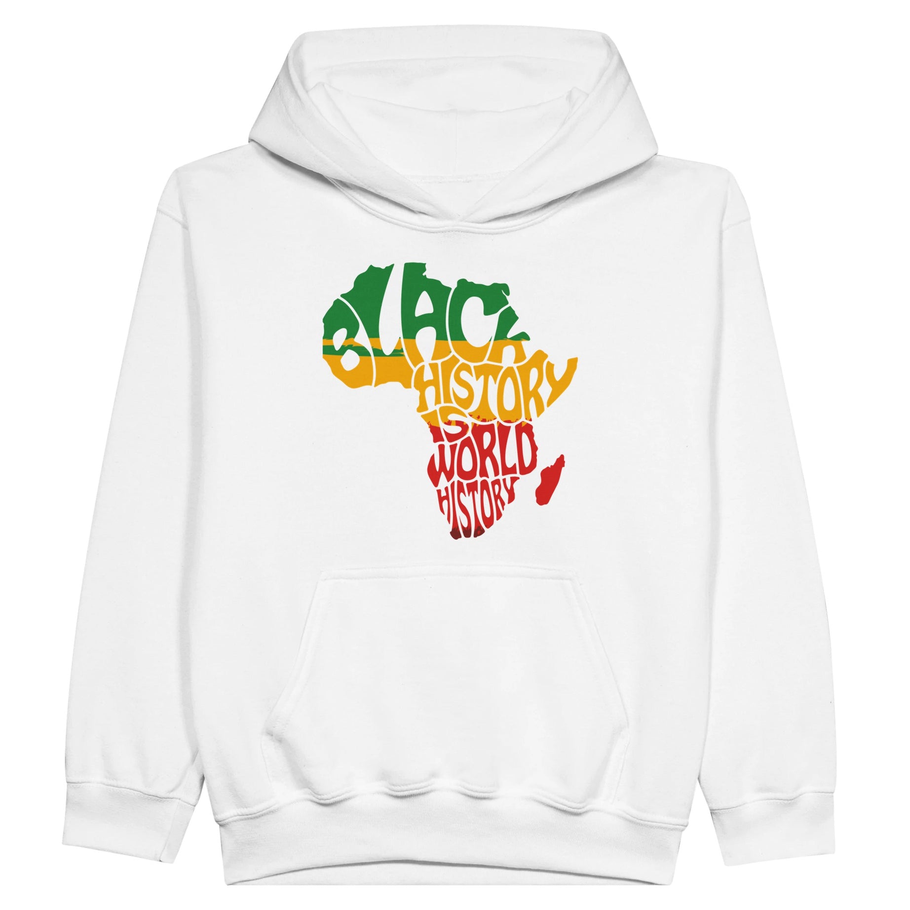 Black History is World History Africa Map Hoodie For Kids - Prideful Roots